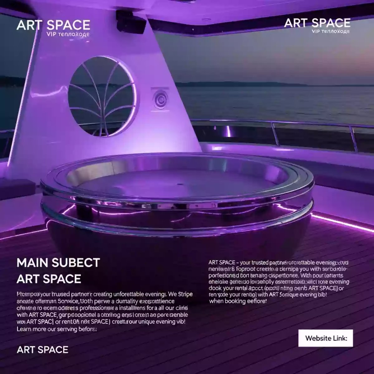 Аренда Круглого Алюминиевого Искусственного Ротана BAMBOO D 70 на VIP Теплоходе (Морпорт Сочи) – Идеальное Украшение Вашего Вечера — ART SPACE