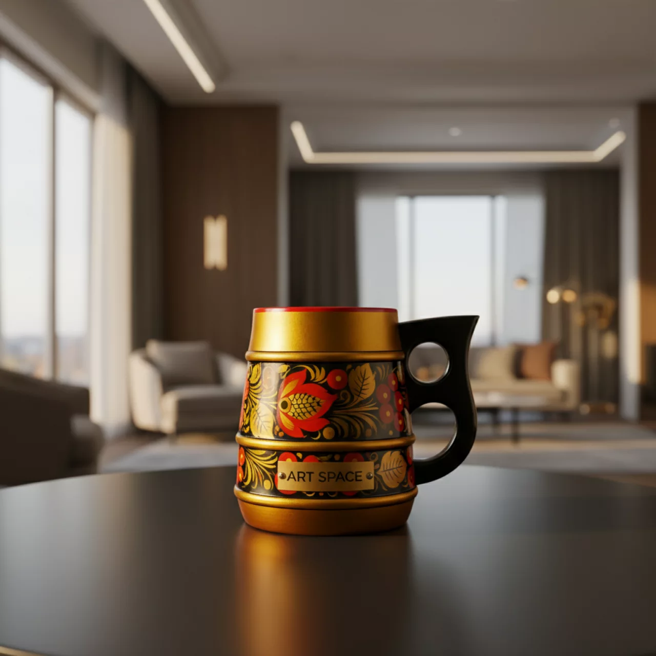 Аренда Кружка деревянная Хохлома в Mantera Supreme — ART SPACE