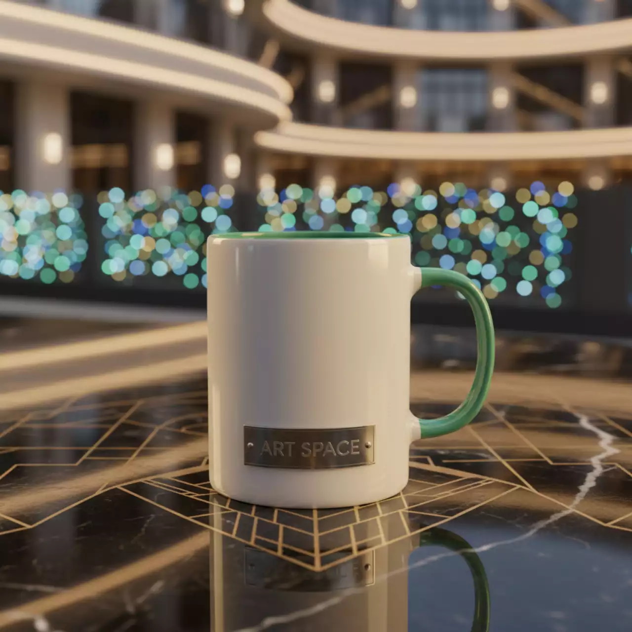 Аренда Кружка для сублимации прямая белая с мятной заливкой и ручкой в Swissôtel Resort Sochi Kamelia — ART SPACE