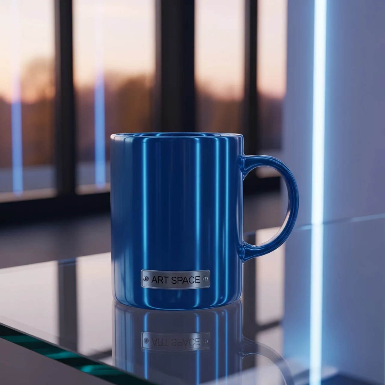 Аренда Кружка для сублимации прямая голубая перламутровая на Имеретинской набережной — ART SPACE