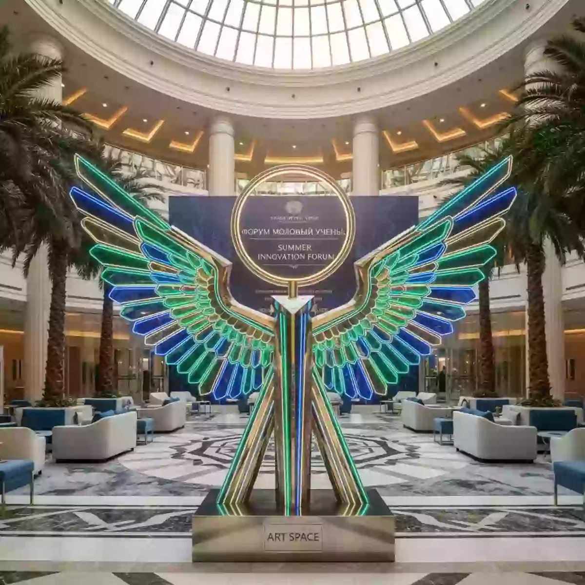 Аренда Крылья и нимб неоновые в Гранд Отель Сочи — ART SPACE