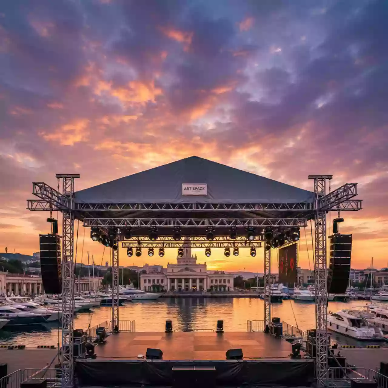 Аренда Крыша модульная граунд 31х16 м Prolyte на территории Морпорта Сочи — ART SPACE