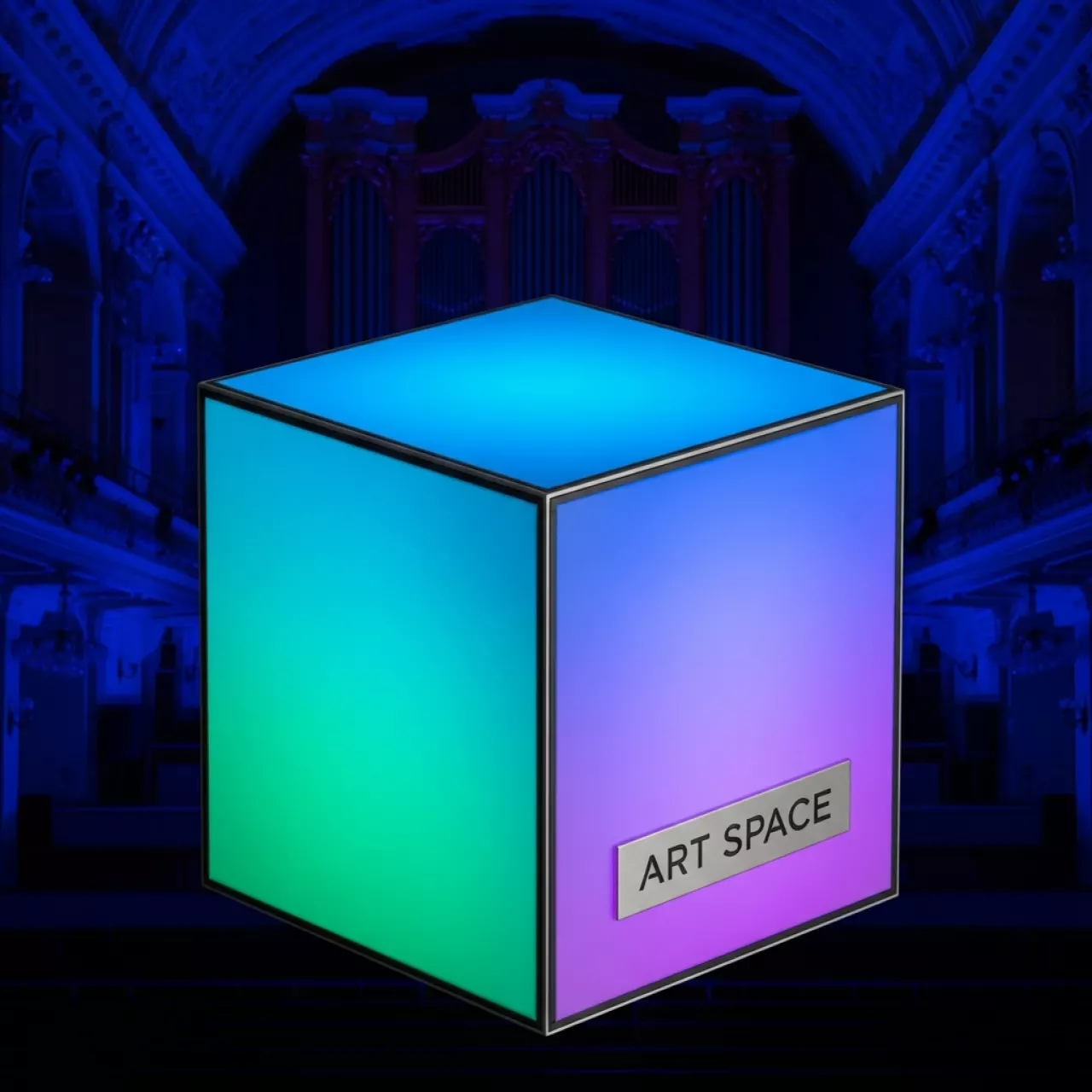 Аренда Куб с подсветкой M в Зале органной и камерной музыки — ART SPACE