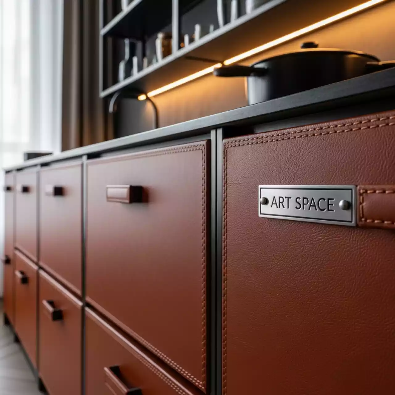 Аренда Кухня с фасадами из натуральной кожи в Grand Karat Sochi — ART SPACE