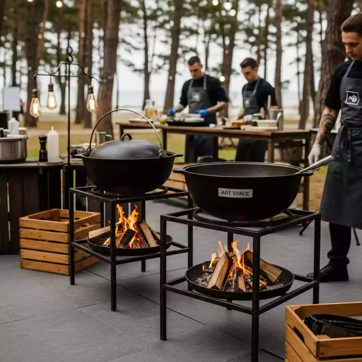Аренда Кухня военно полевая в казанах в санатории «Черноморье» — ART SPACE