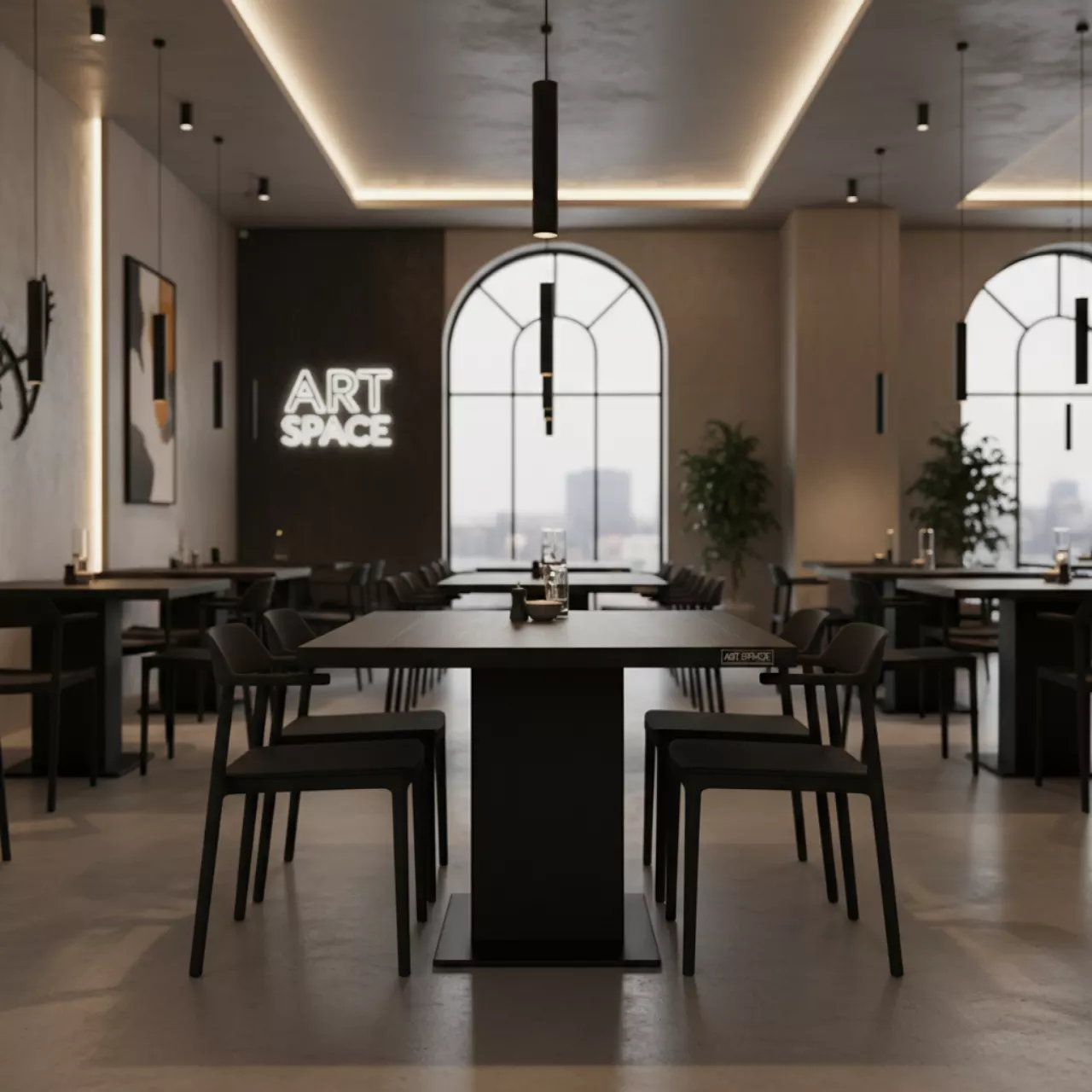 Аренда Кухонный стол RC644 90 90 A black в ресторане «Сыроварня» — ART SPACE