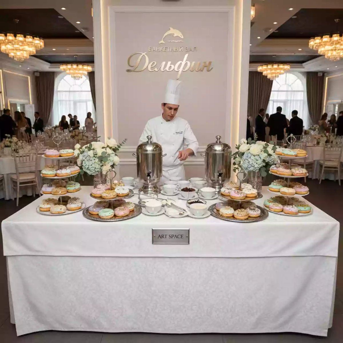 Аренда Кулинарной станции какао с донатом в банкетном зале «Дельфин» — ART SPACE