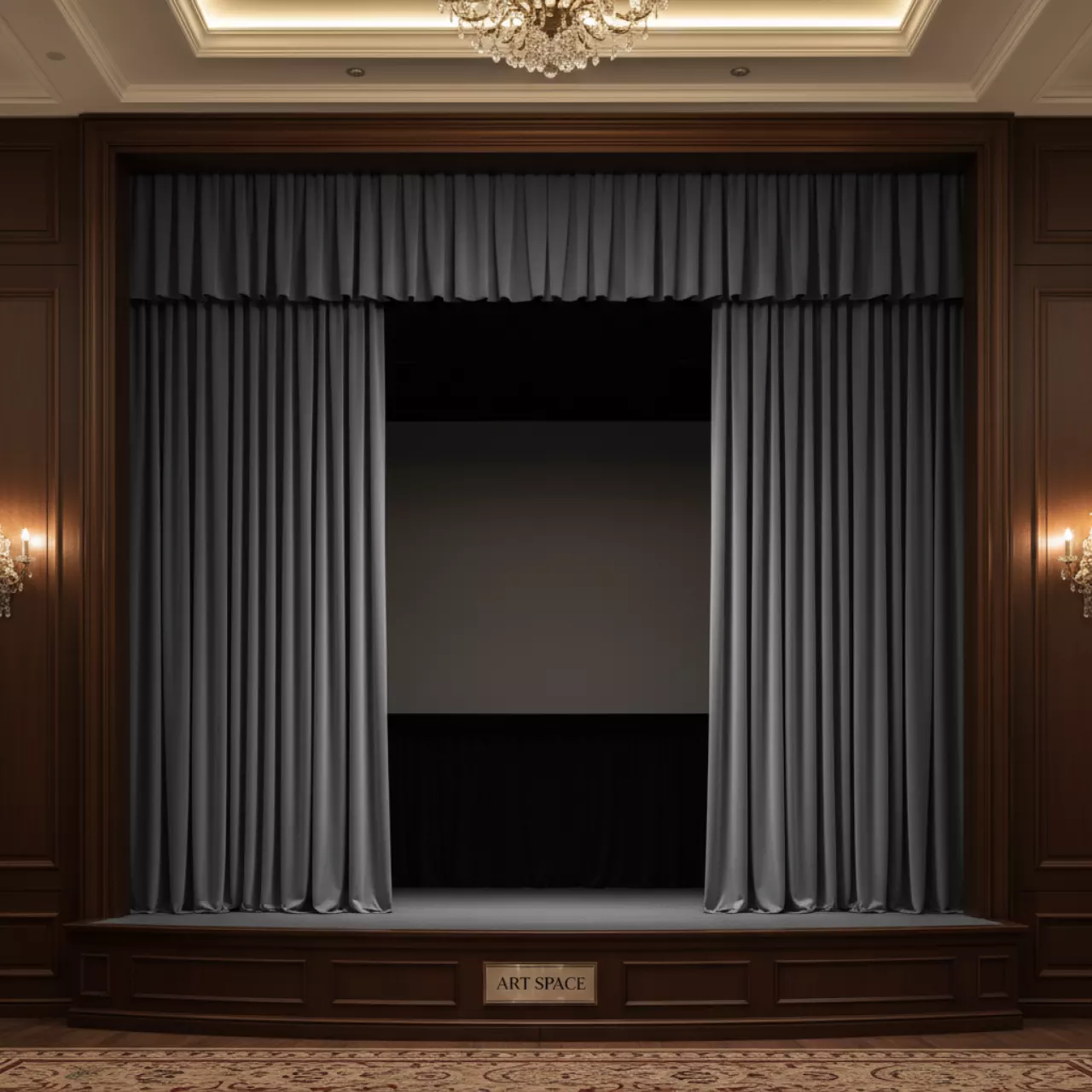 Аренда Кулисы пологи габардиновые в отеле «Богатырь» — ART SPACE