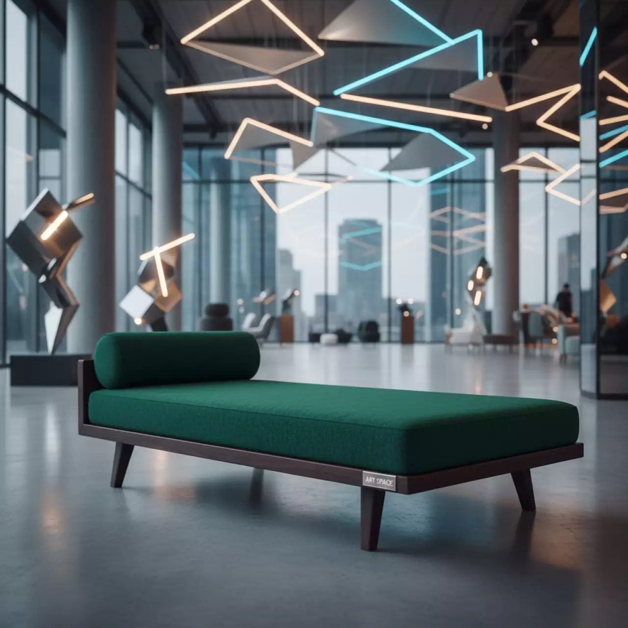 Аренда Кушетка Parint текстиль венге зеленый в банкетном зале «Дельфин» — ART SPACE