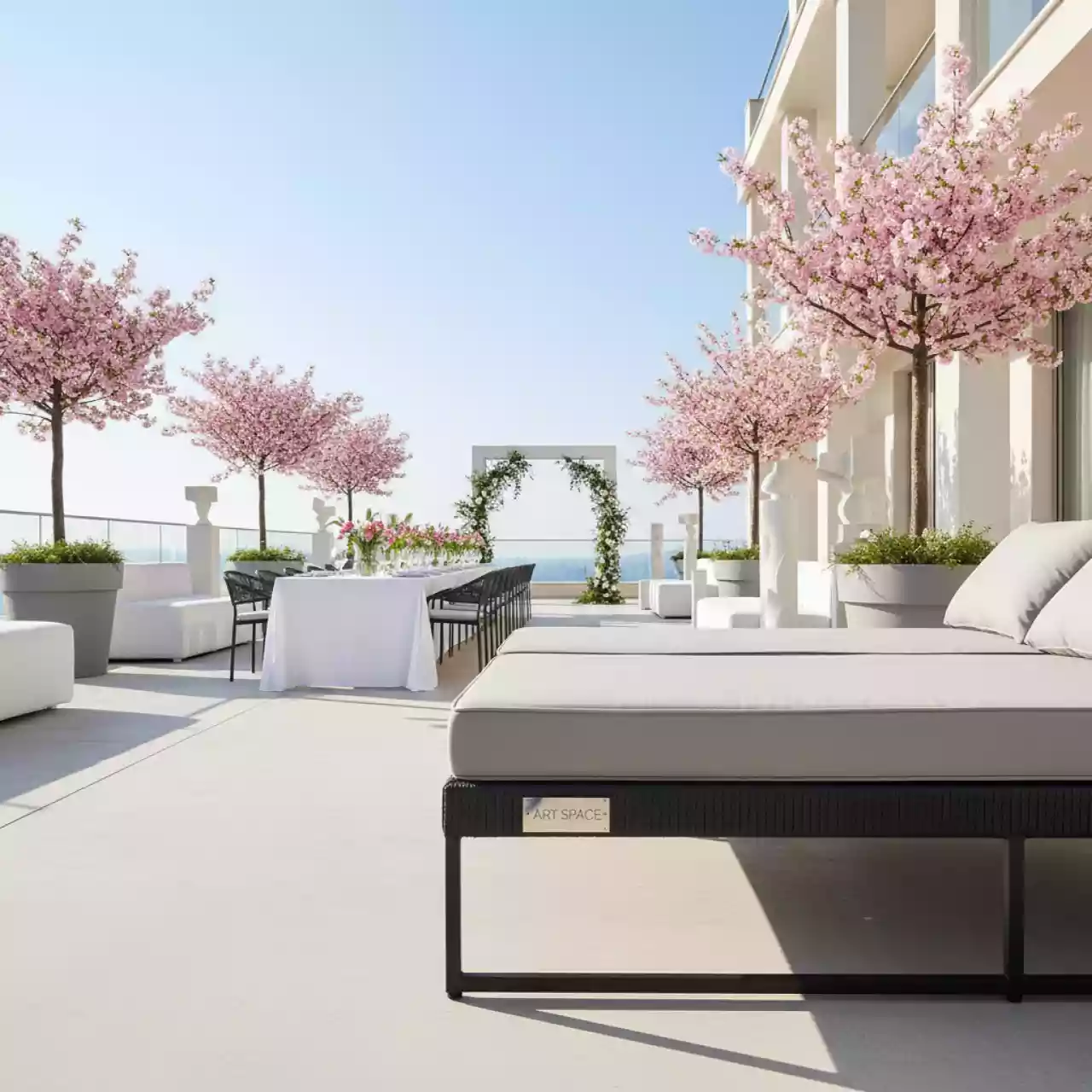 Аренда Кушетка правая плетеная с подушкой Synthesis в Boutique Hotel PORTUM 1905 — ART SPACE