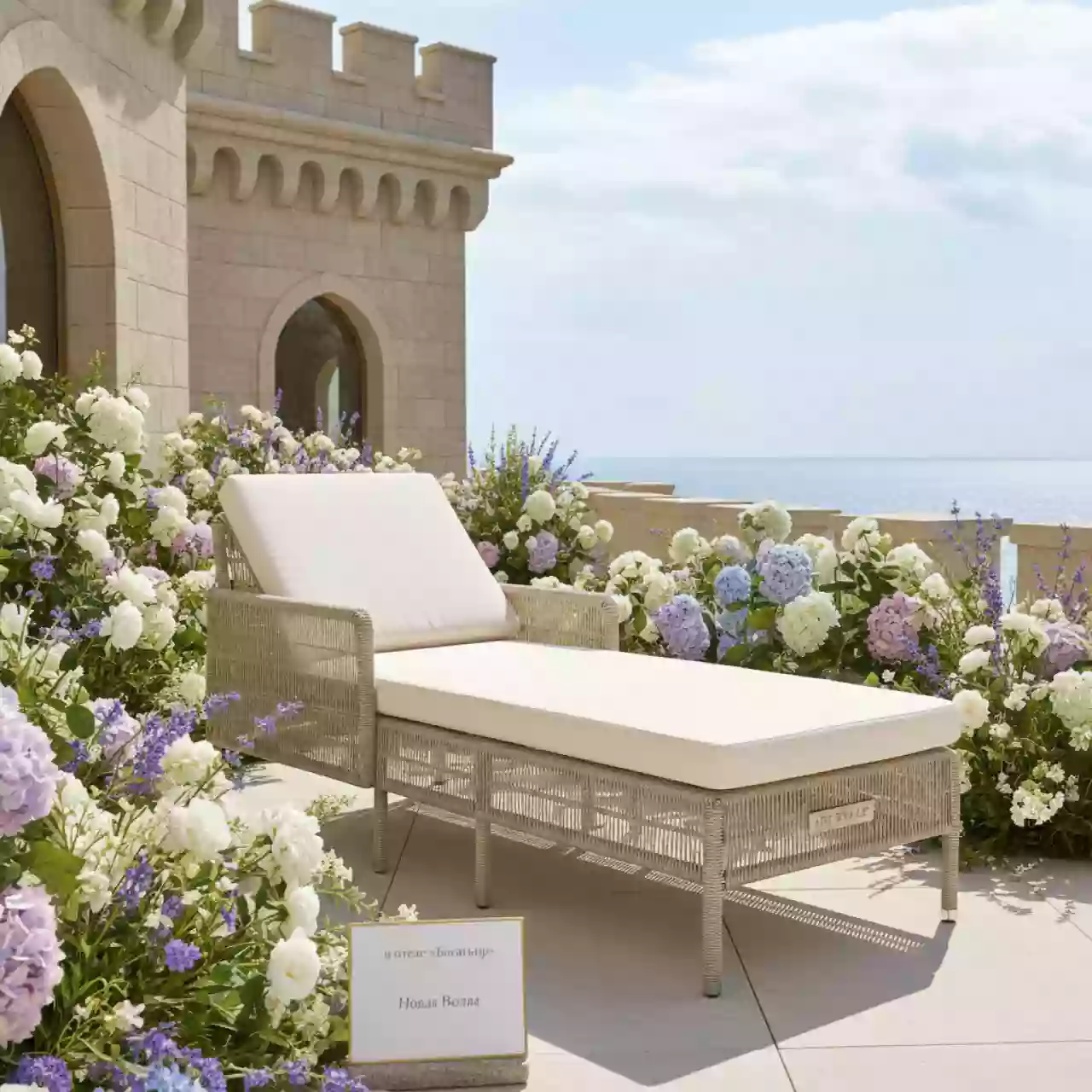 Аренда Кушетка правая плетеная с подушкой в отеле «Богатырь» — ART SPACE