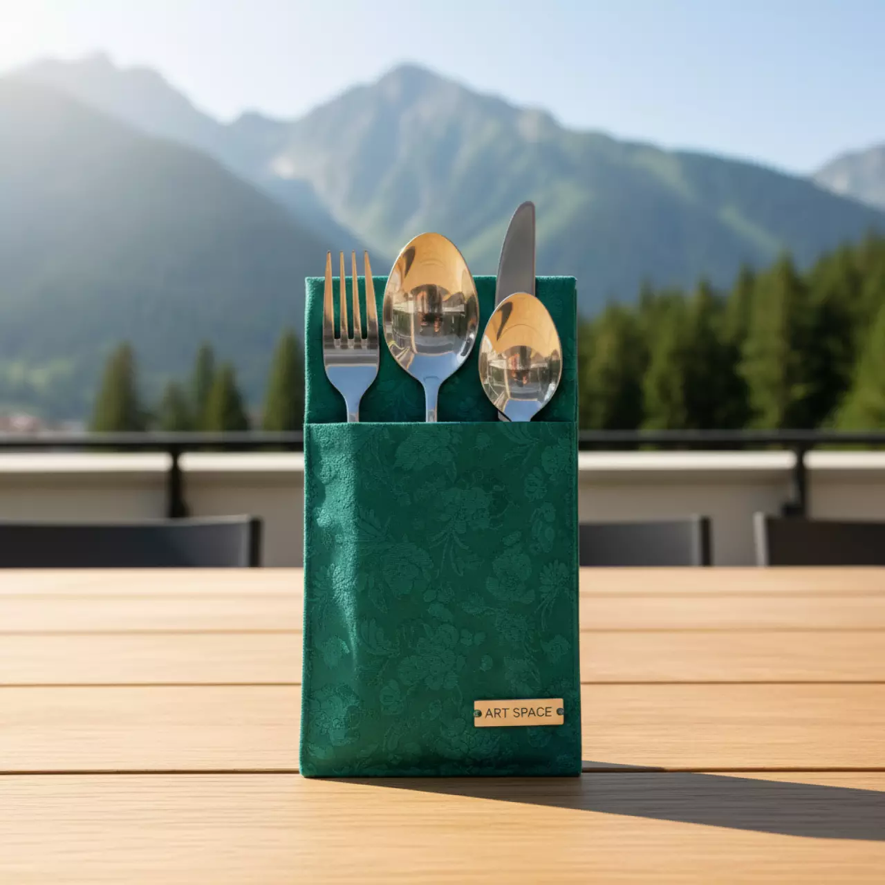 Аренда Куверт журавинка цветок на 3 прибора изумруд в Golden Tulip Rosa Khutor — ART SPACE