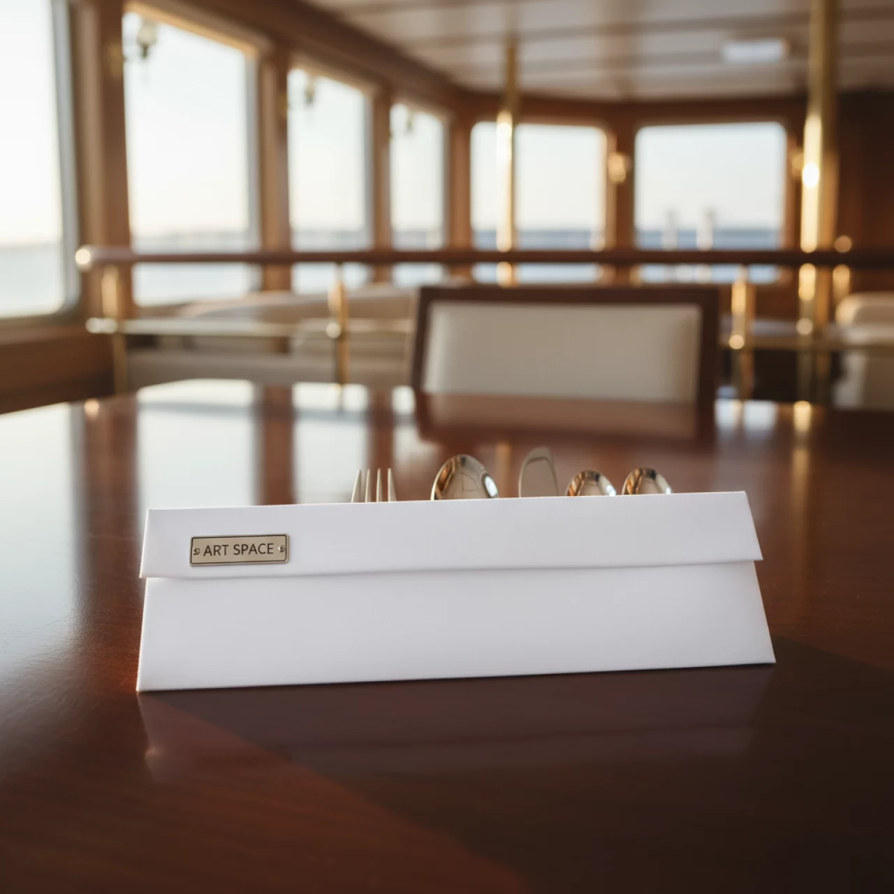 Аренда Куверт журавинка на 3 прибора белый гладь на теплоходе «Дагомыс» — ART SPACE