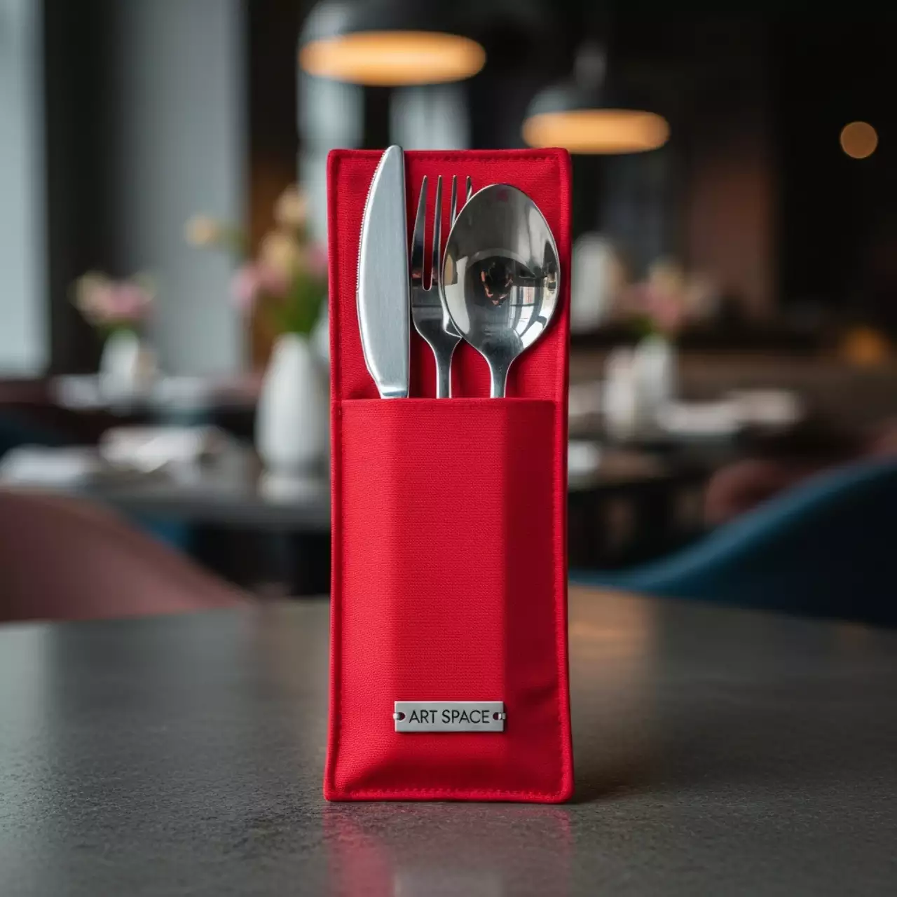 Аренда Куверт журавинка на 3 прибора гладь красный в ресторане «Сыроварня» — ART SPACE