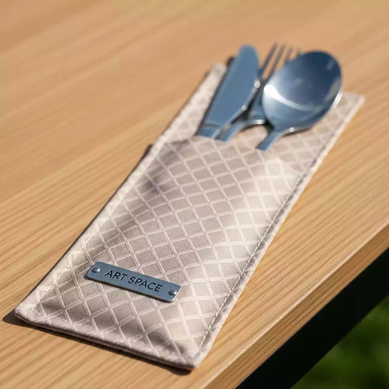 Аренда Куверт журавинка ромб на 3 прибора шампань в этно-парке «Моя Россия» — ART SPACE