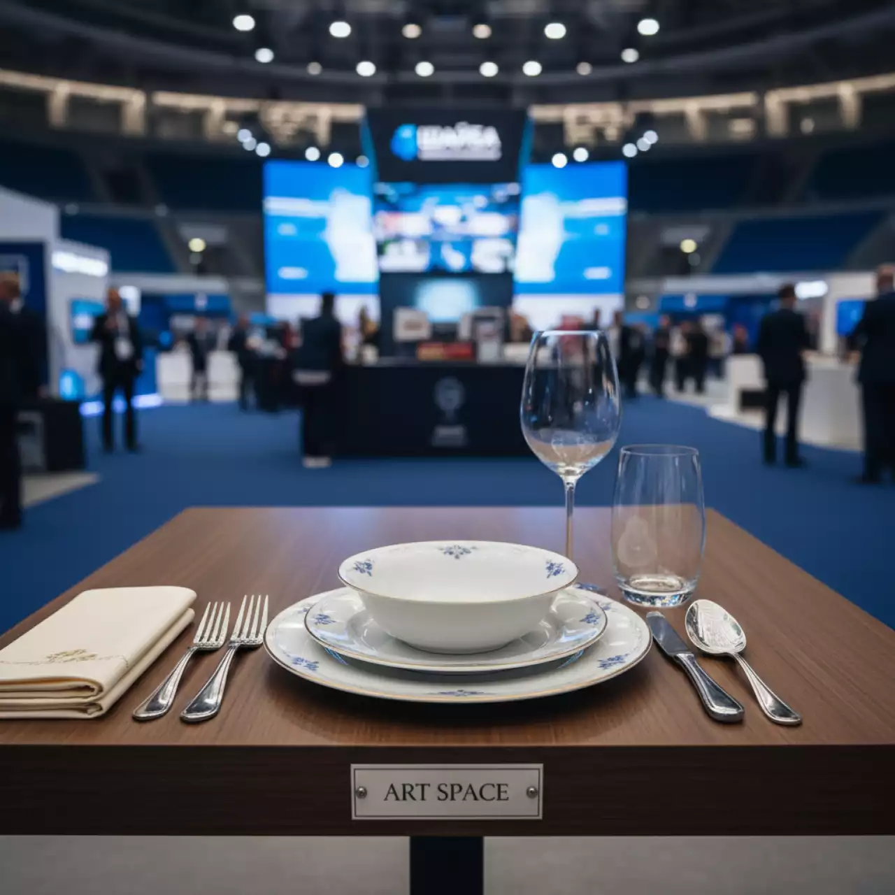 Аренда Кувертов на 2 прибора Журавинка Гладь в ледовой арене «Шайба» — ART SPACE