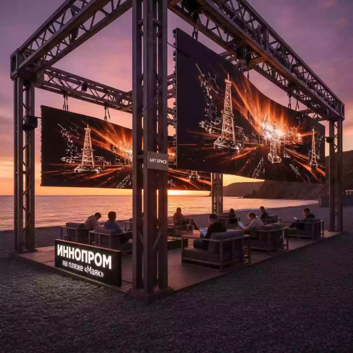 Аренда Квиз нефтяной онлайн на пляже «Маяк» — ART SPACE