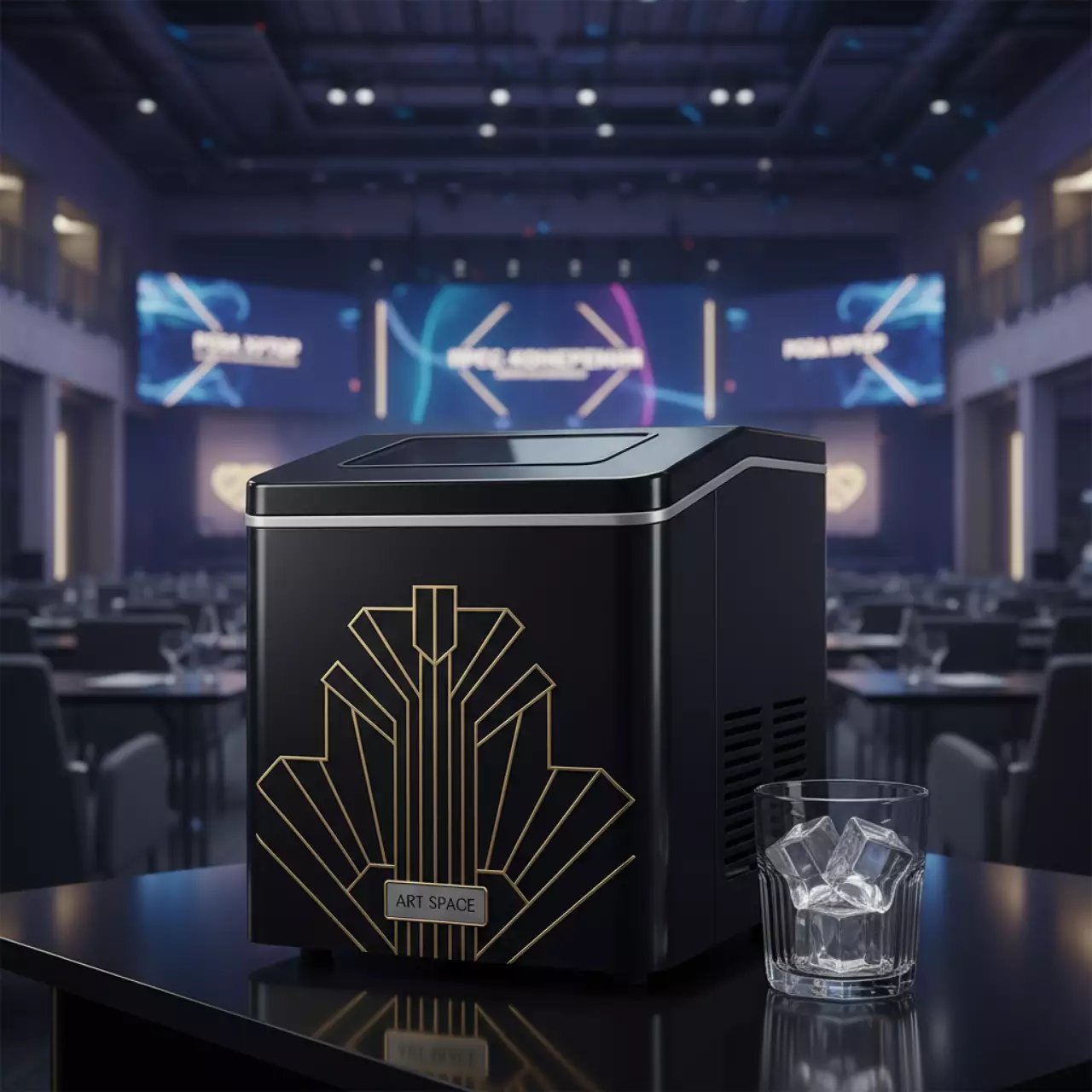 Аренда Льдогенератор черный 0,7 кг 0,15 кВт в ледовом дворце «Роза Хутор» — ART SPACE