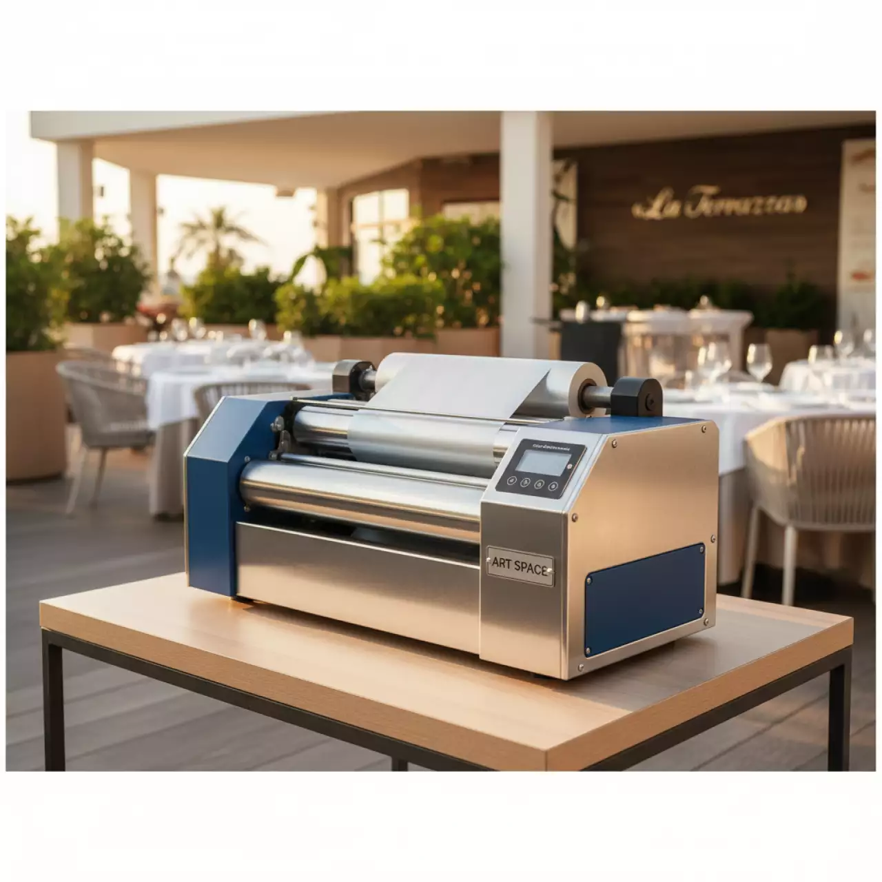 Аренда Ламинатор рулонный Intec в ресторане «La Terrazza» — ART SPACE