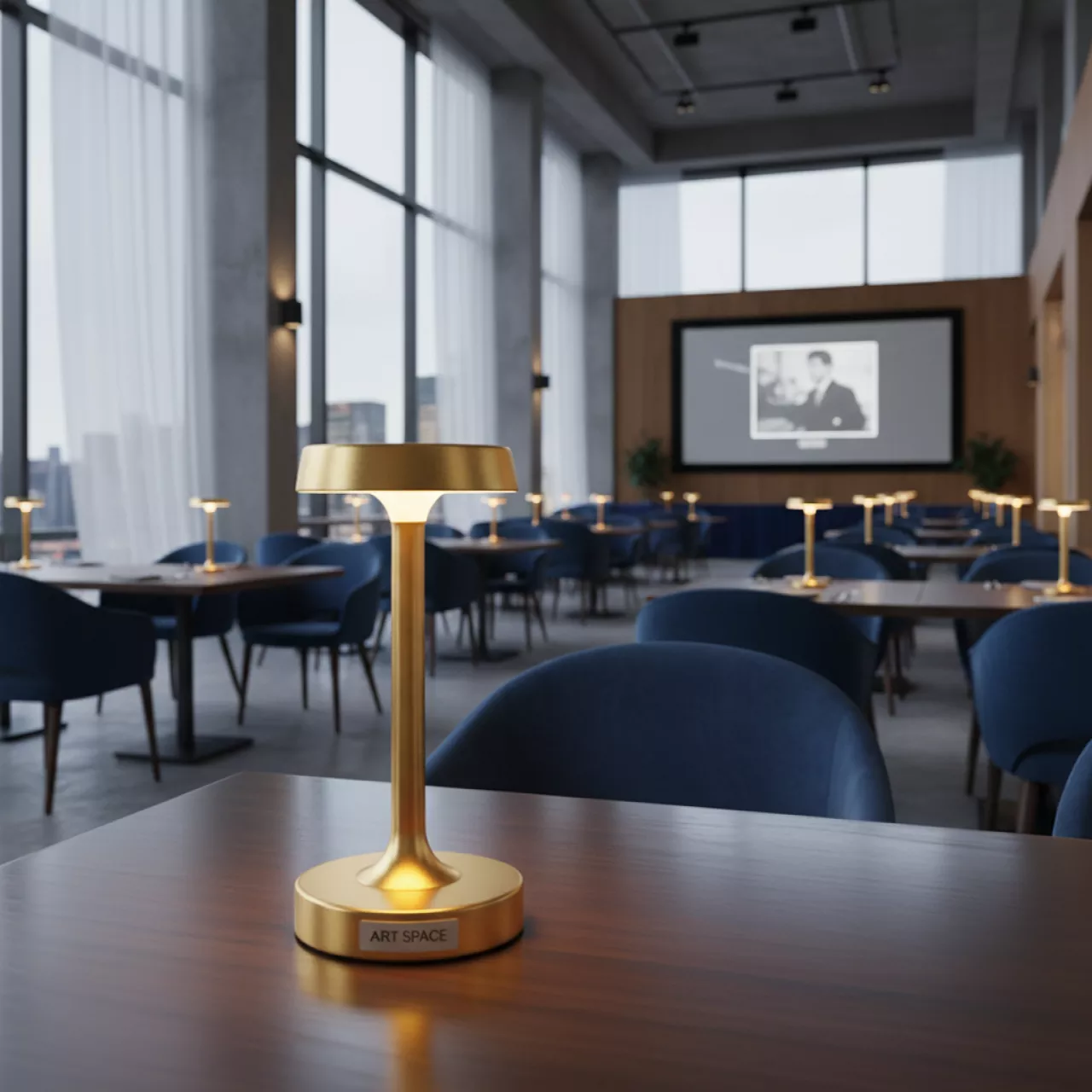 Аренда Лампа LED настольная "Мини" золотая в ресторане «Высота 5642» — ART SPACE