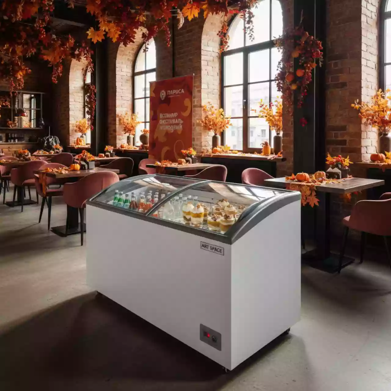 Аренда Ларь бонета белая 1210 л в ресторане «Паруса» — ART SPACE