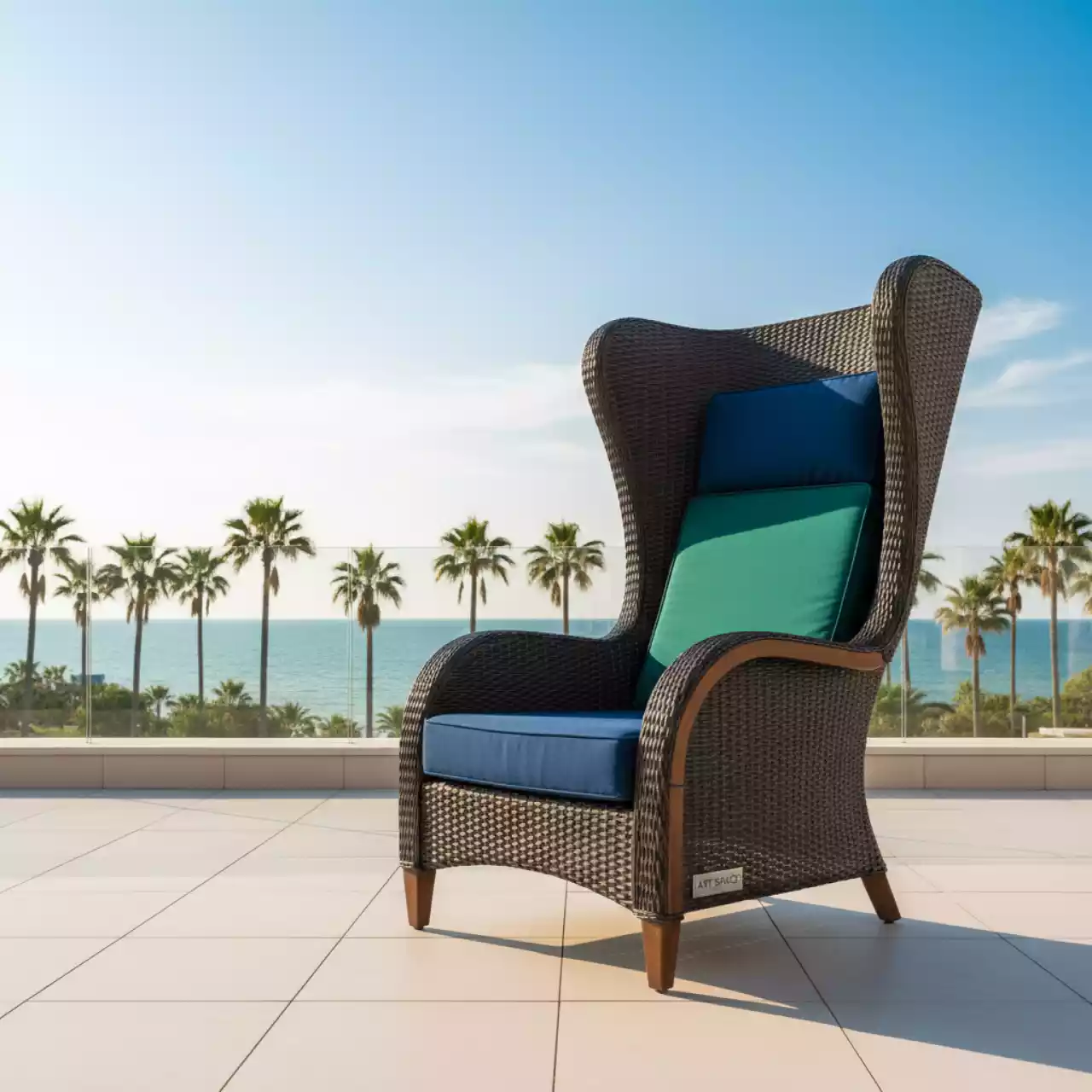 Аренда Лаунж кресло плетеное с высокой спинкой Mali в санатории «Черноморье» — ART SPACE