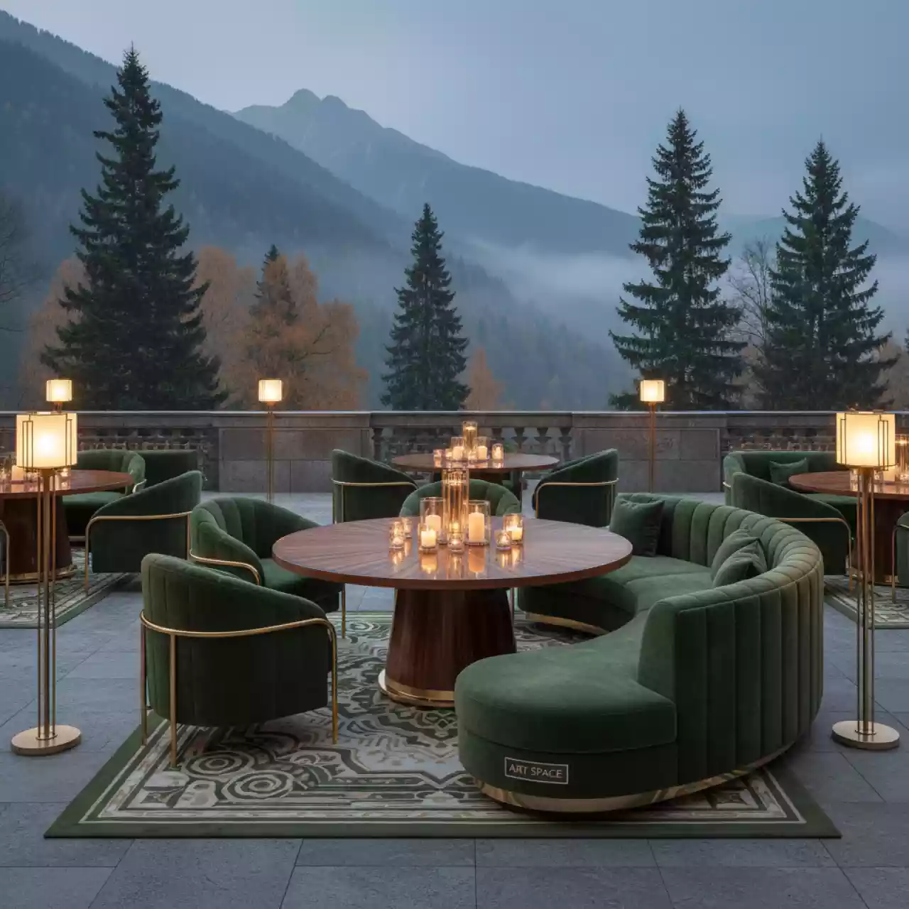Аренда Лаунж зона Booka с обеденным столом в Гранд Отель Поляна — ART SPACE