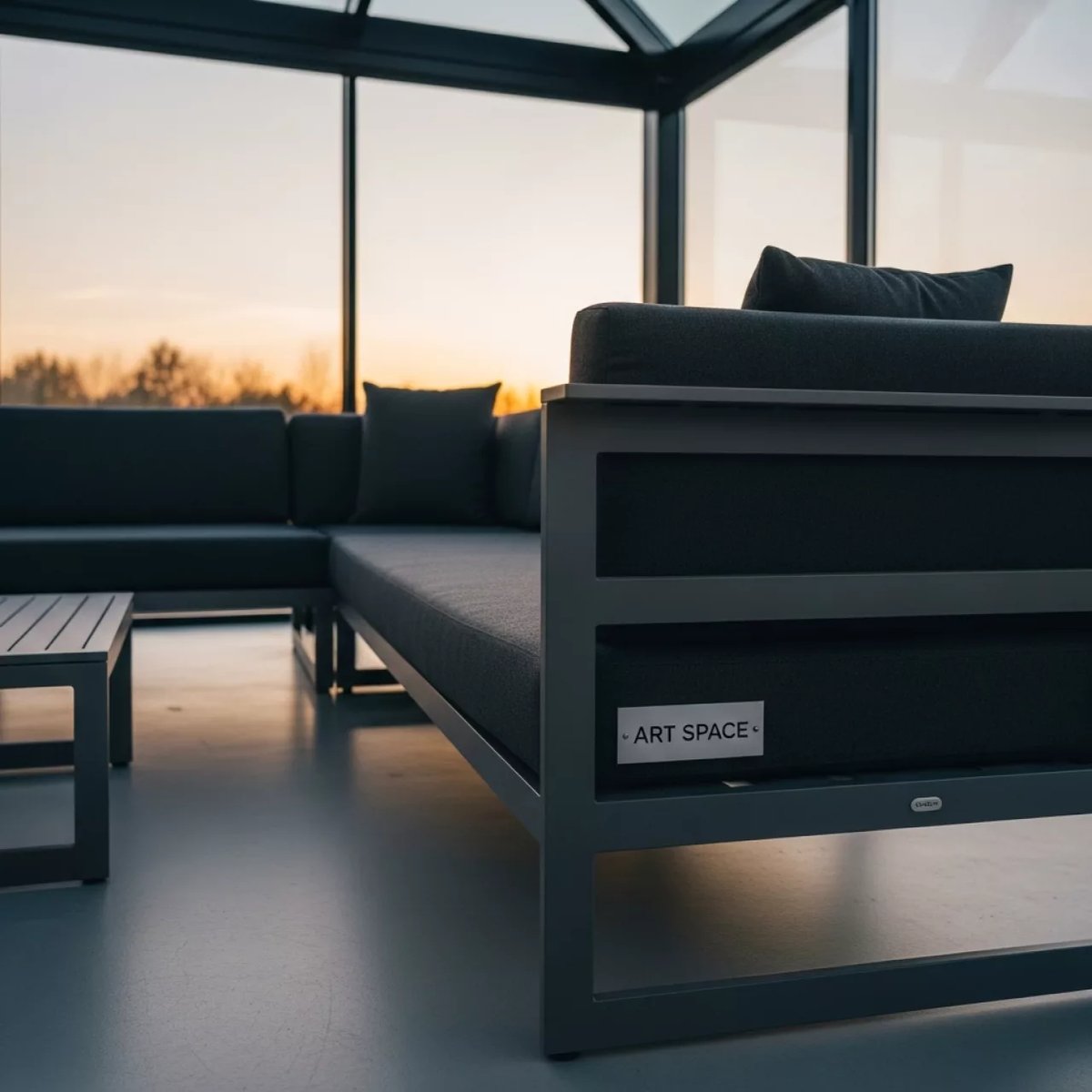 Аренда Лаунж зона Giselle с угловым диваном из алюминия в Alpha Sirius — ART SPACE