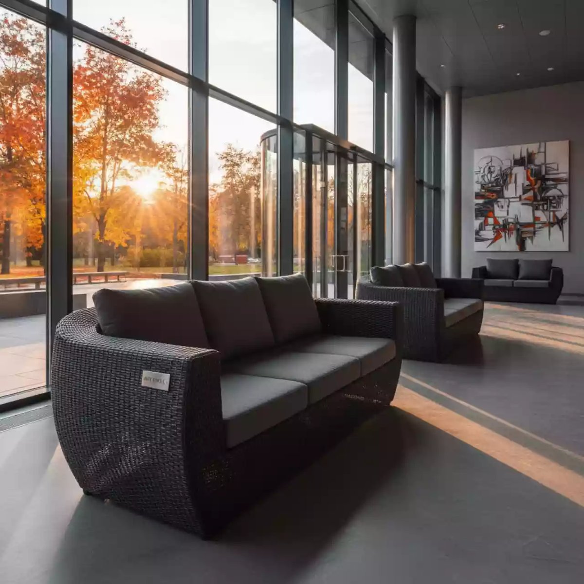 Аренда Лаунж зона из иксусственного ротанга YH C1033W SET graphite в Mövenpick Hotel — ART SPACE