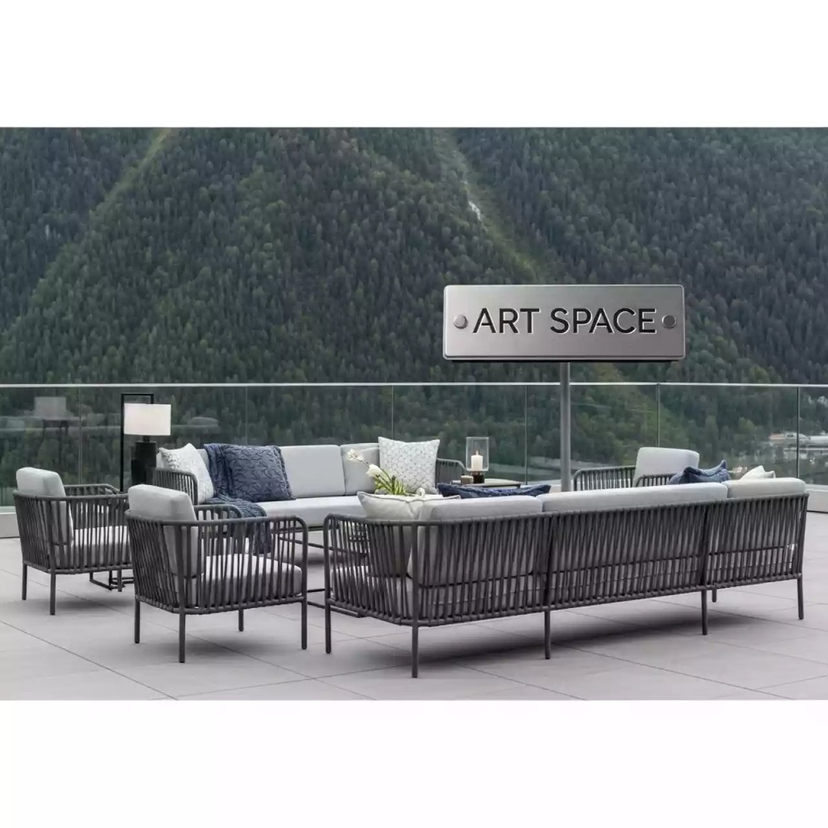 Аренда Лаунж зона Premium Calma long темно серый каркас в Rixos Krasnaya Polyana — ART SPACE