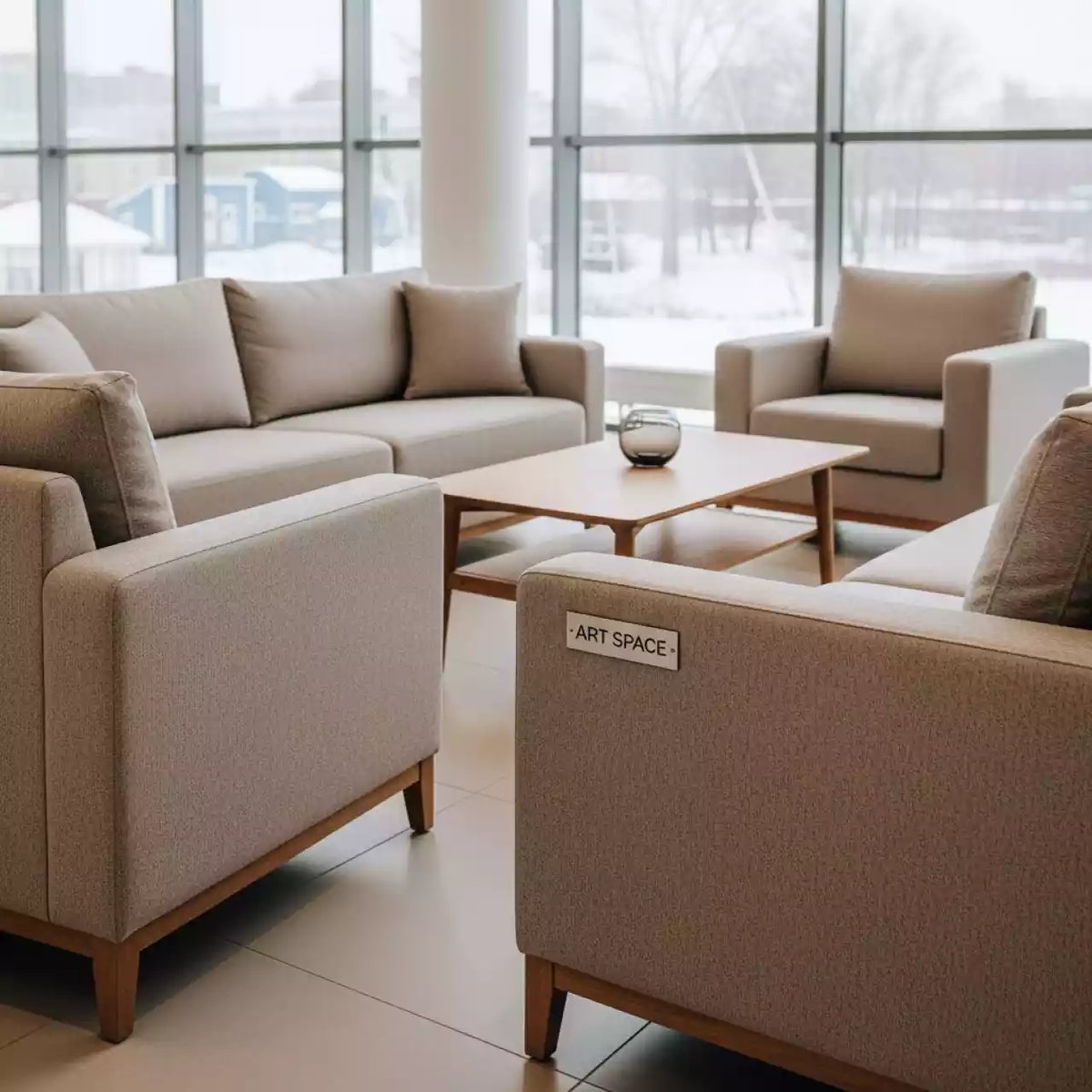 Аренда Лаунж зона Royal Family Michelle комплект из кресел дивана и столика бежевая в Университете «Сириус» — ART SPACE