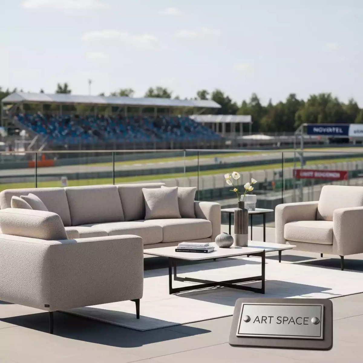 Аренда Лаунж зона Royal Family MICHELLE кресла диван столик бежевый в Novotel Resort — ART SPACE