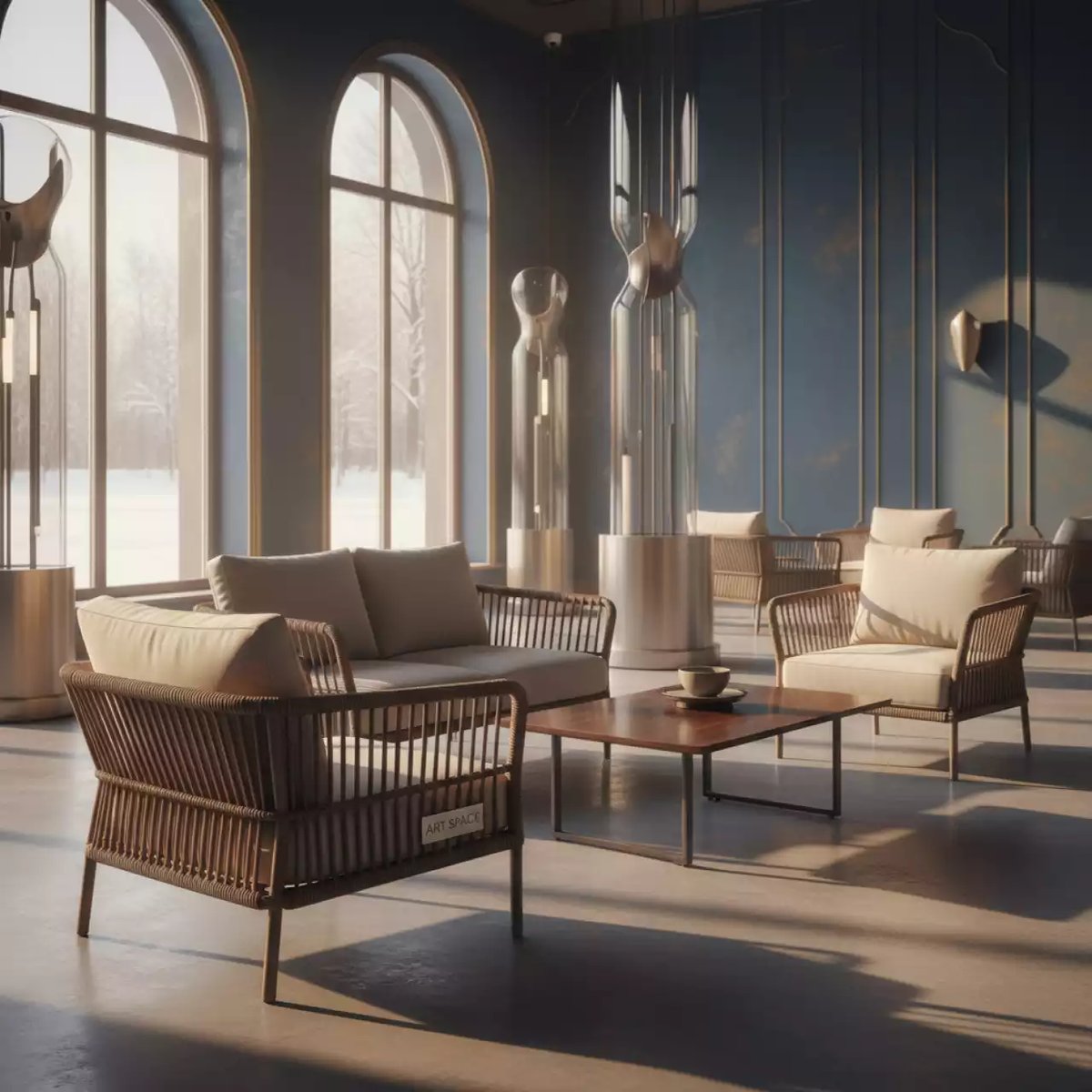 Аренда Лаунж зона Валенсия бронзовая из искусственного ротанга в Karat Resort — ART SPACE