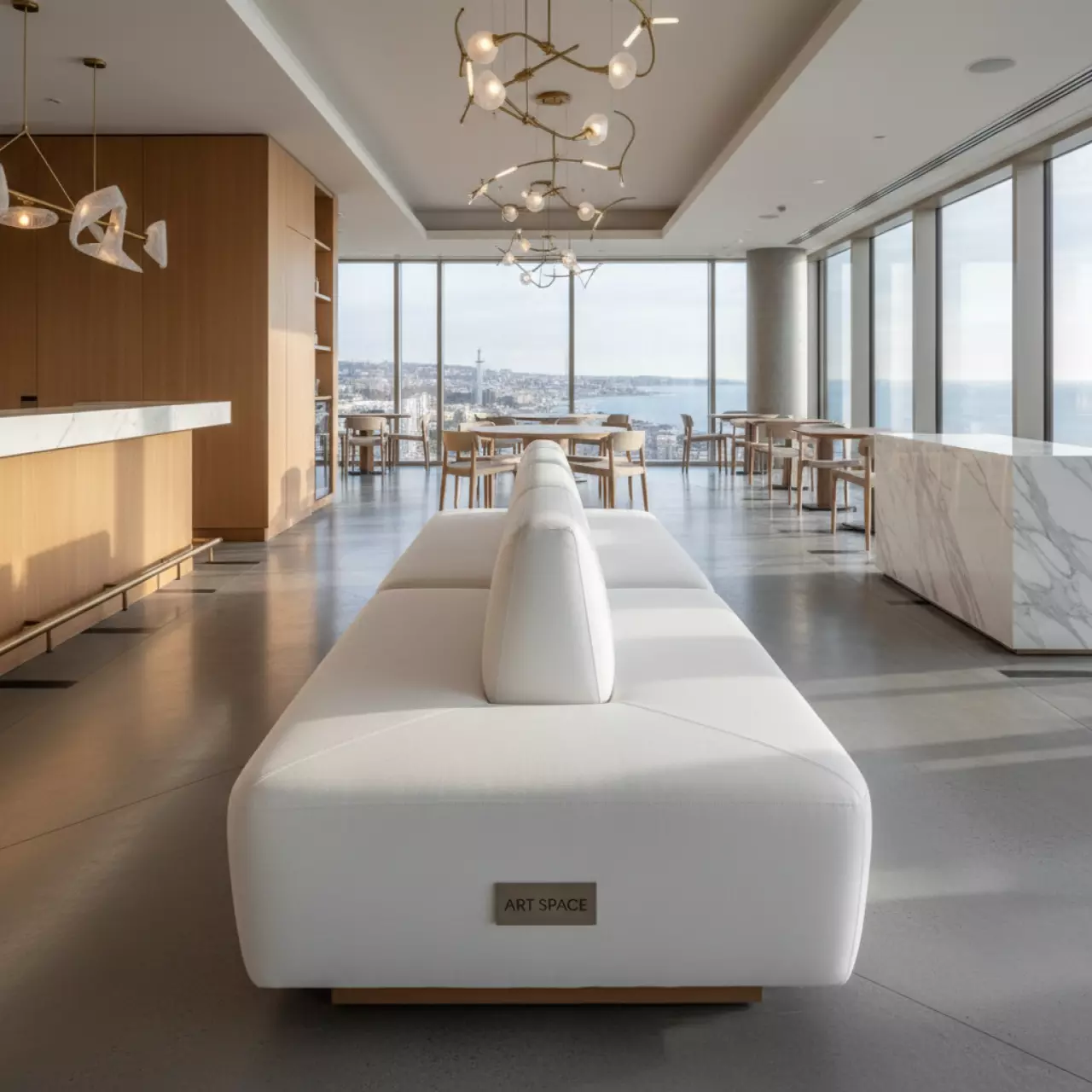 Аренда Лавка бескаркасная белая Moroso в ресторане «Баран-Рапан» — ART SPACE