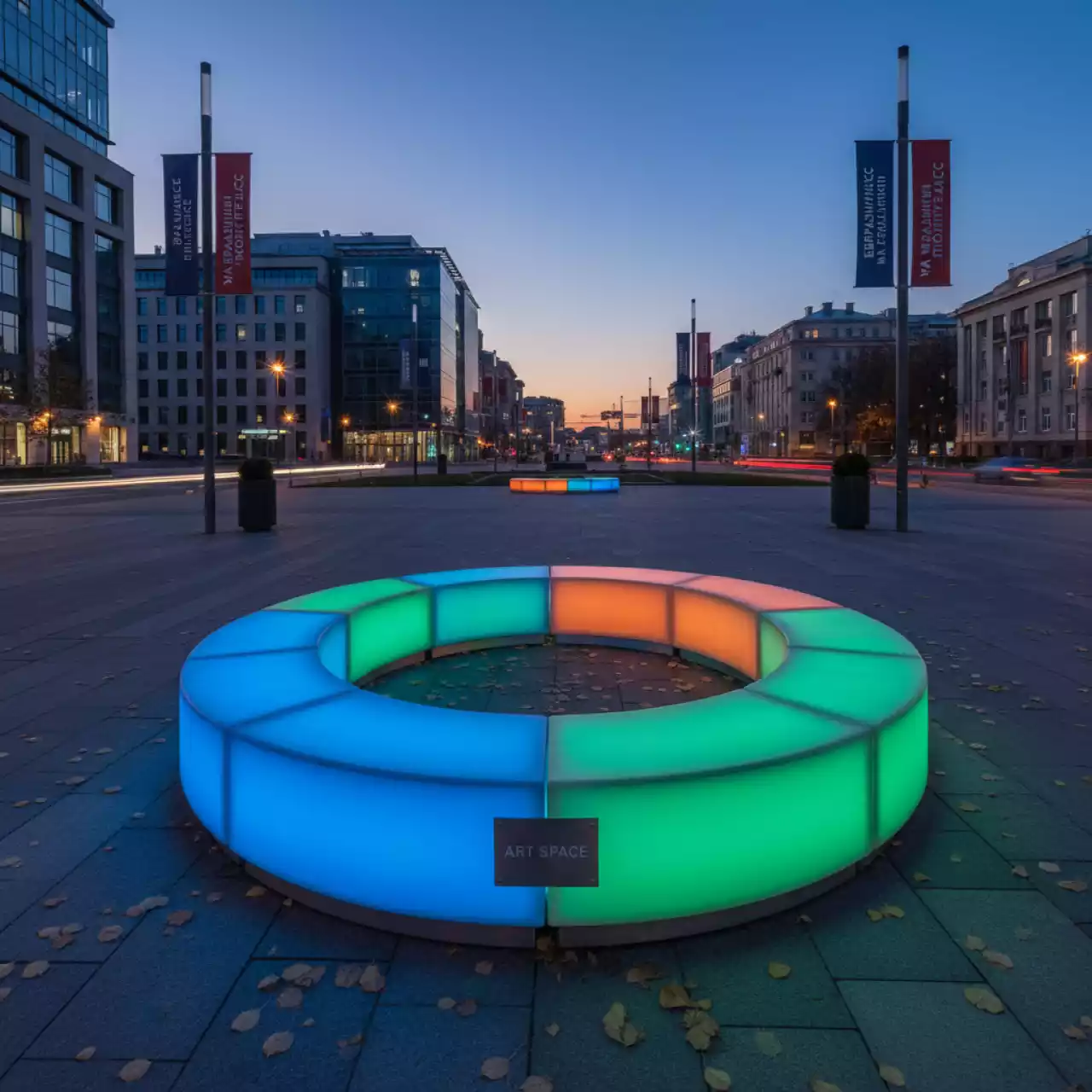 Аренда Лавка змейка светодиодная на Медальной площади — ART SPACE