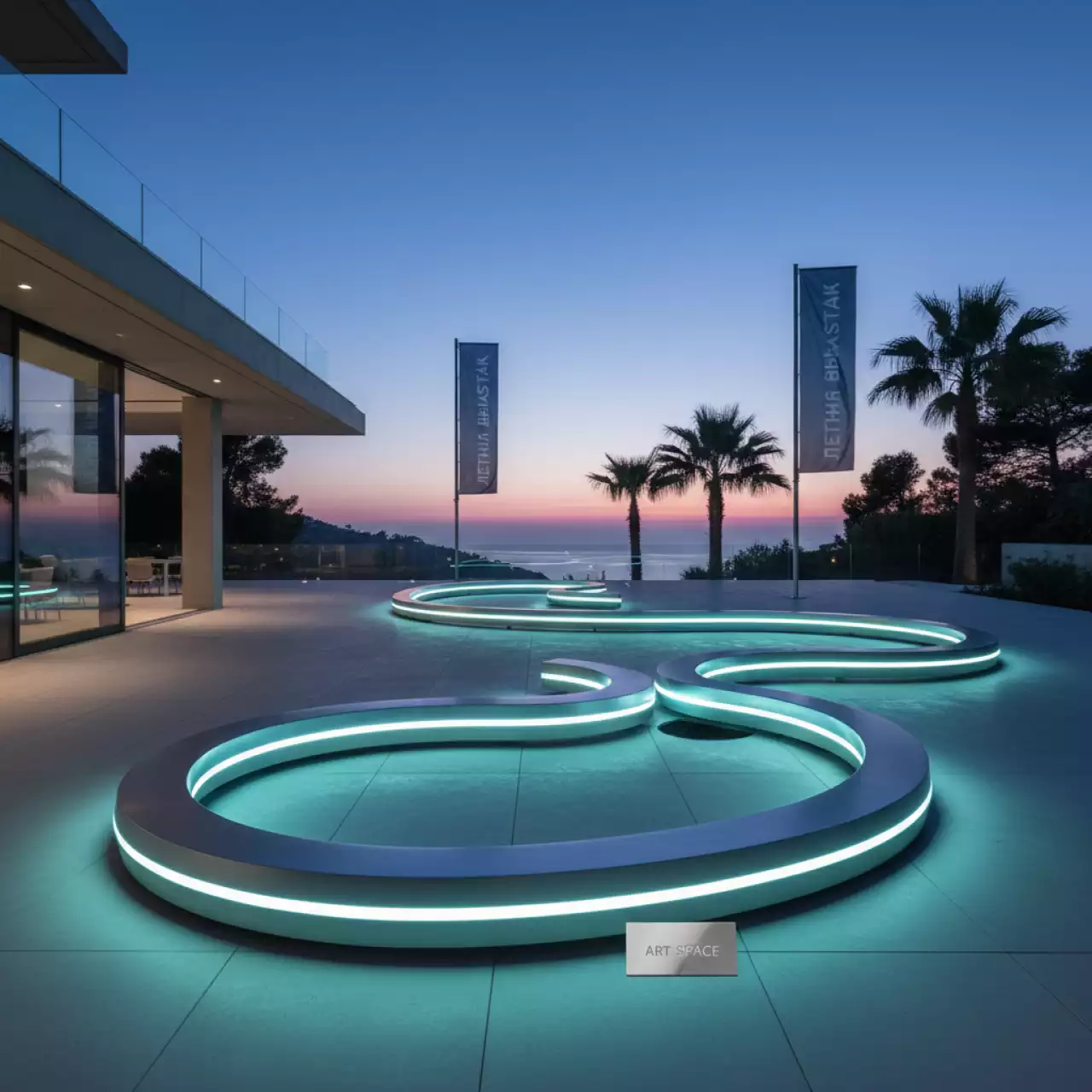 Аренда Лавки LED змейка LED snake на вилле «Анна» — ART SPACE