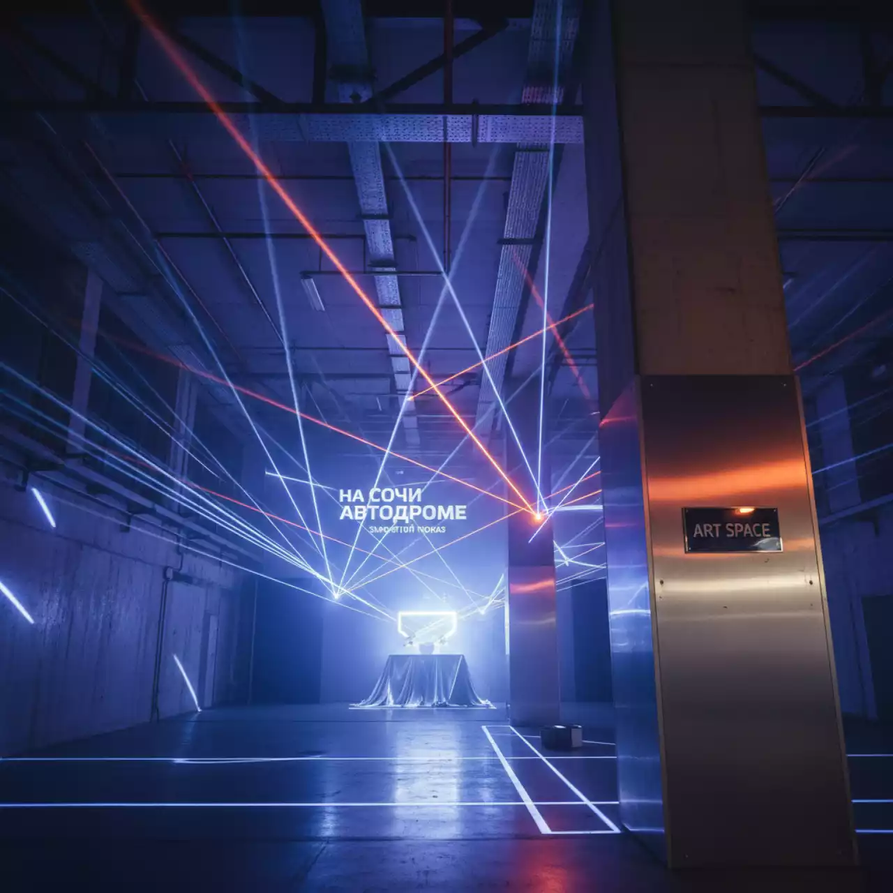 Аренда Лазерное шоу на презентациях новых продуктов на Сочи Автодроме — ART SPACE