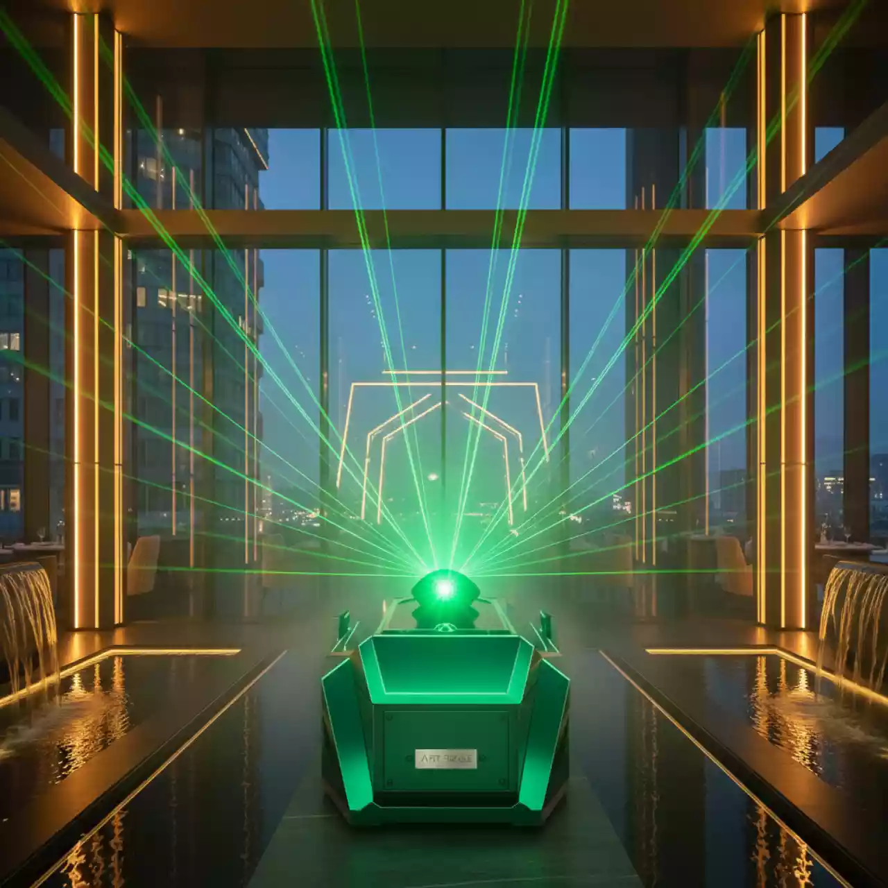 Аренда Лазерный эффект Seven Stars F 02 RGY одноцветный зеленый в ресторане «Voda» — ART SPACE