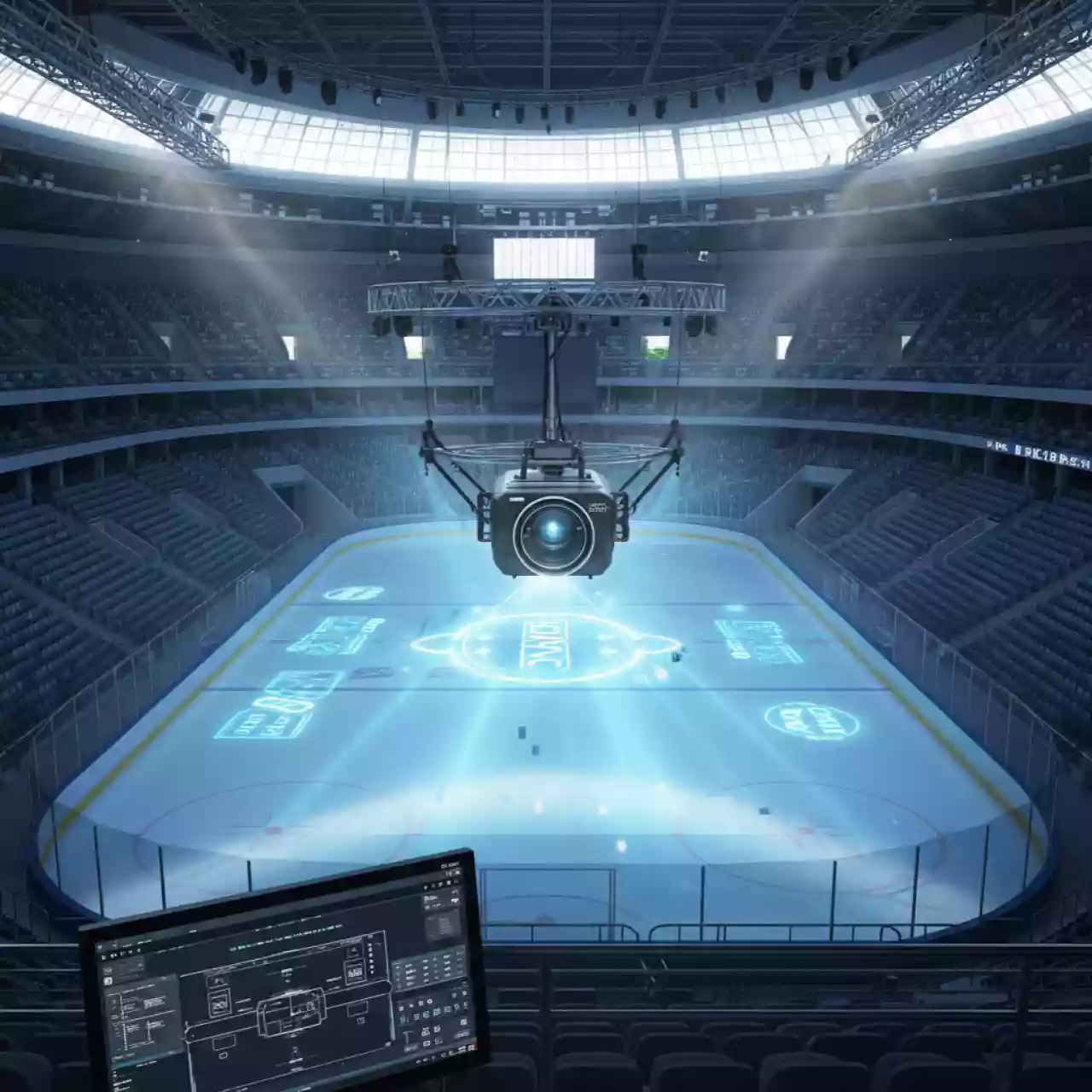 Аренда Лазерный проектор Digital Projection TITAN Laser 26000 в ледовой арене «Шайба» — ART SPACE