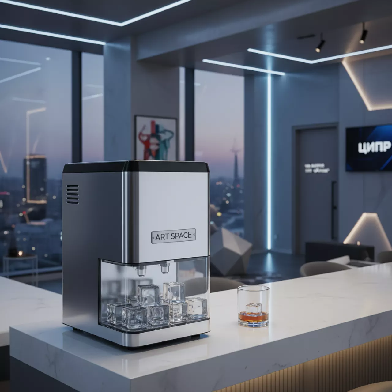 Аренда Ледогенератор серебристый 0,1 кВт на вилле «Анна» — ART SPACE