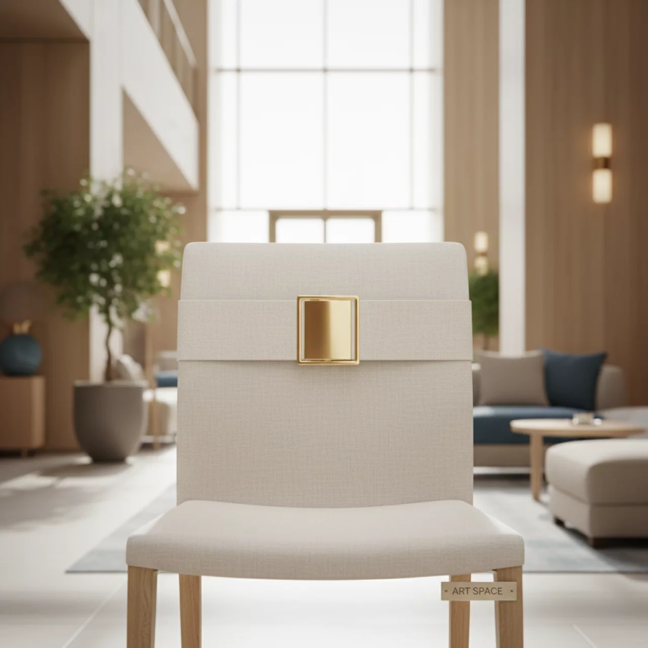 Аренда Лента на стул эластичная с пряжкой золотая в Mövenpick Hotel — ART SPACE