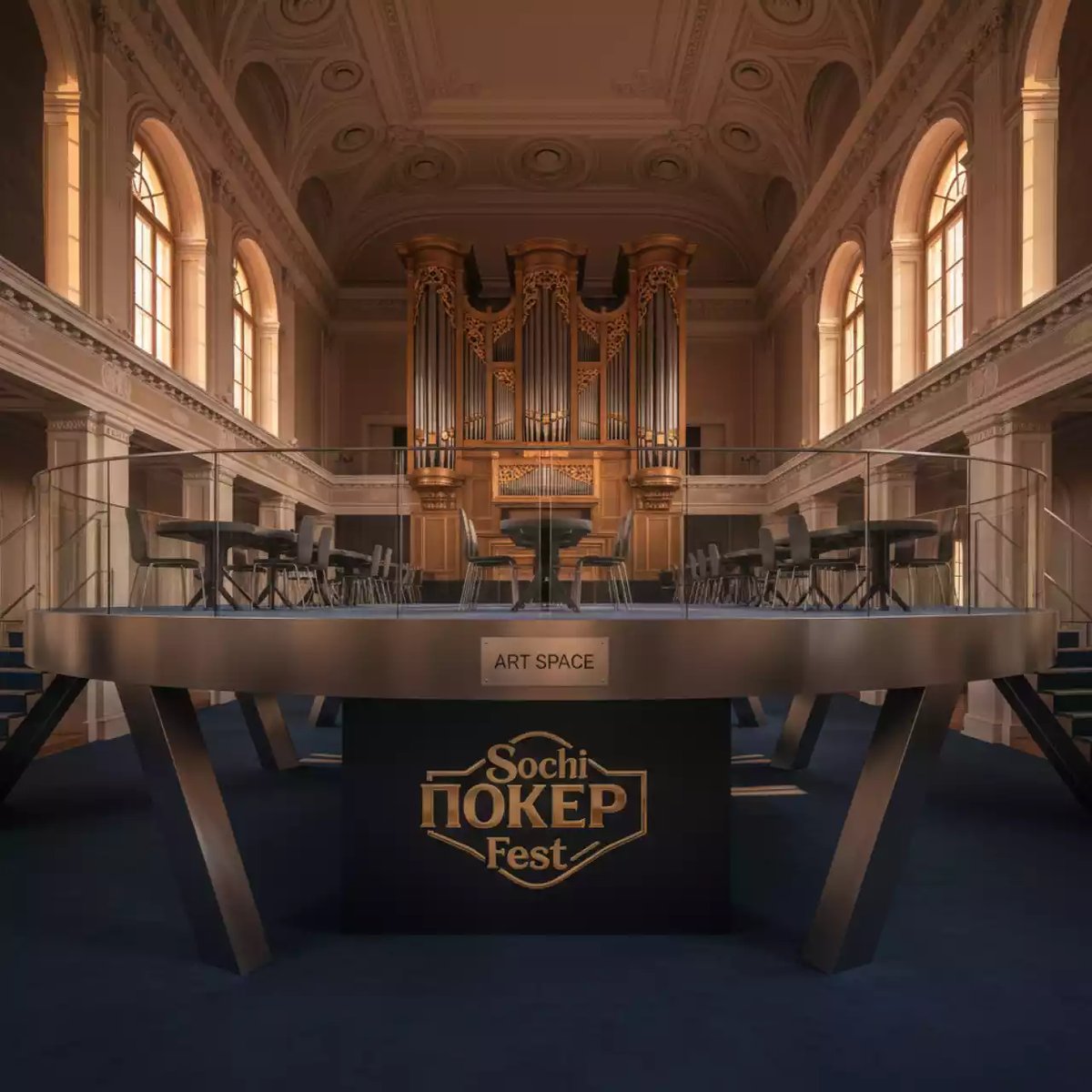 Аренда Леса консольно опорные в Зале органной и камерной музыки — ART SPACE