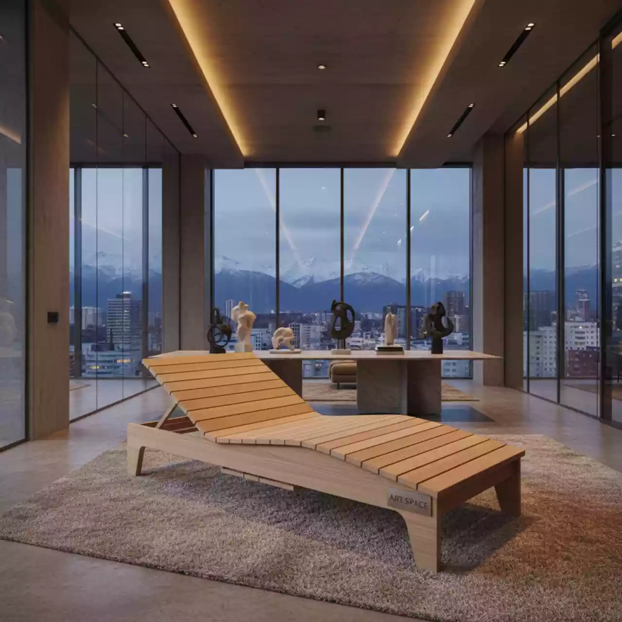 Аренда Лежак деревянный Capri в МФК «Горный» — ART SPACE