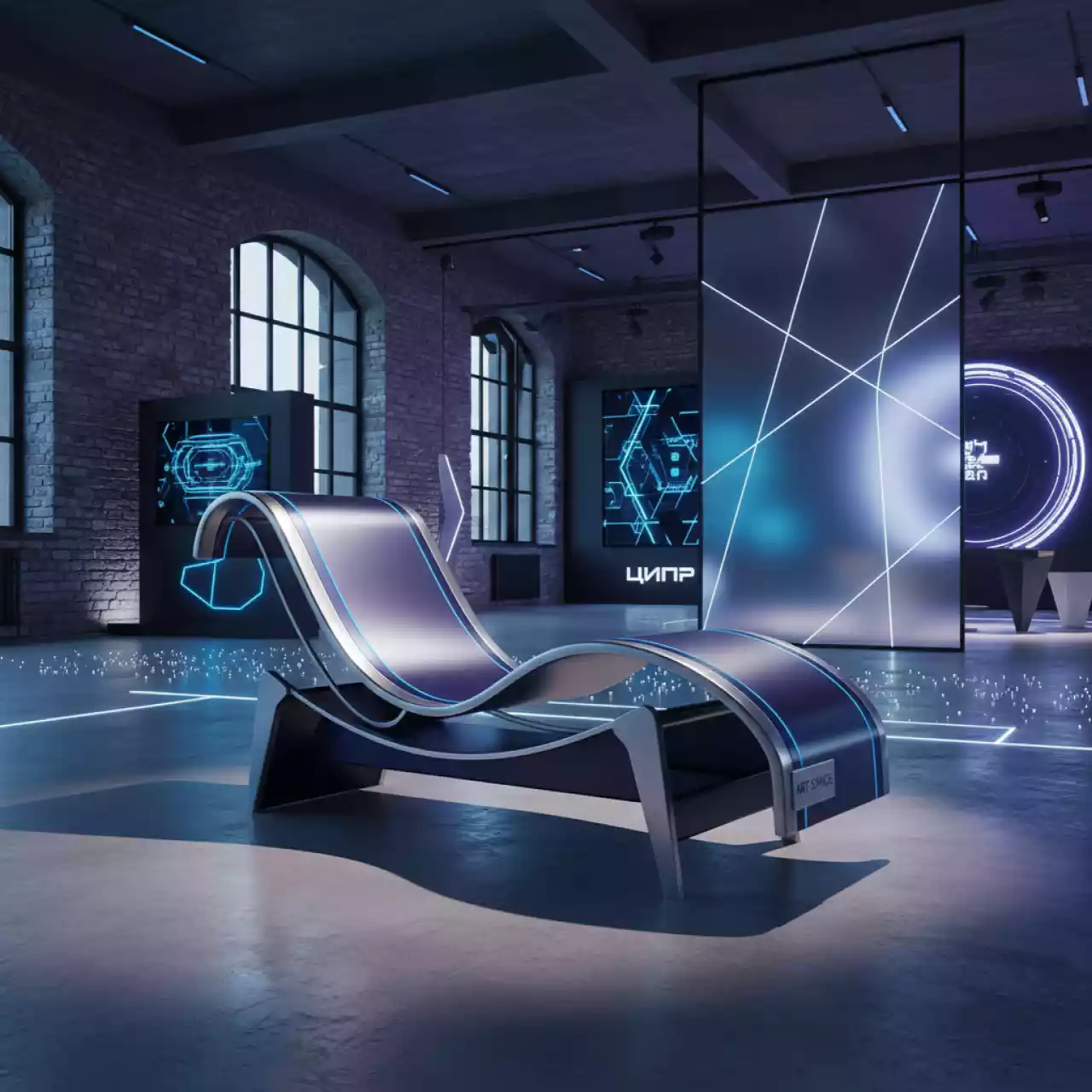 Аренда Лежак металлический Styletto в лофте «Студия 21» — ART SPACE