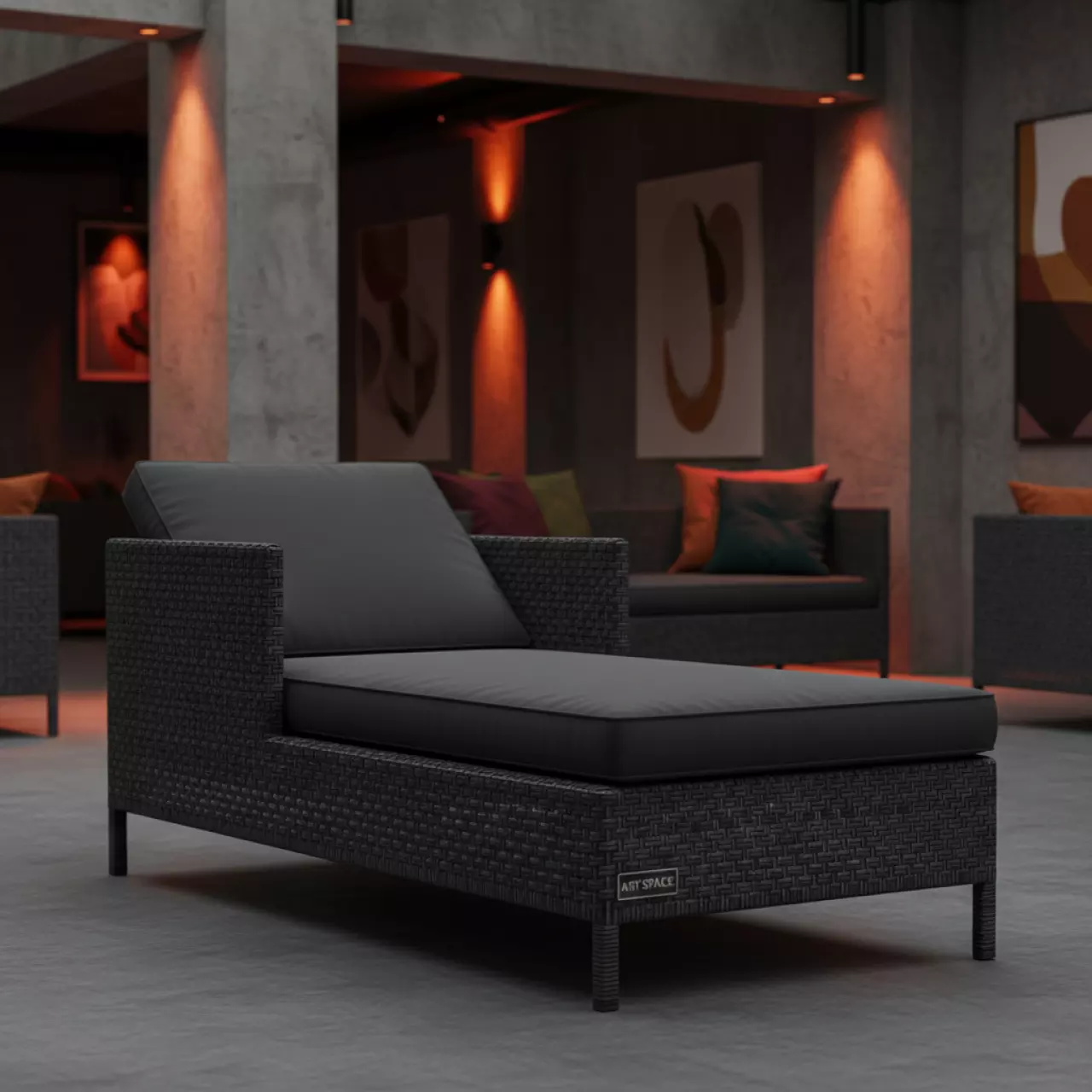 Аренда Лежак плетеный с матрасом Eclat Nightfall в ресторане «Баран-Рапан» — ART SPACE