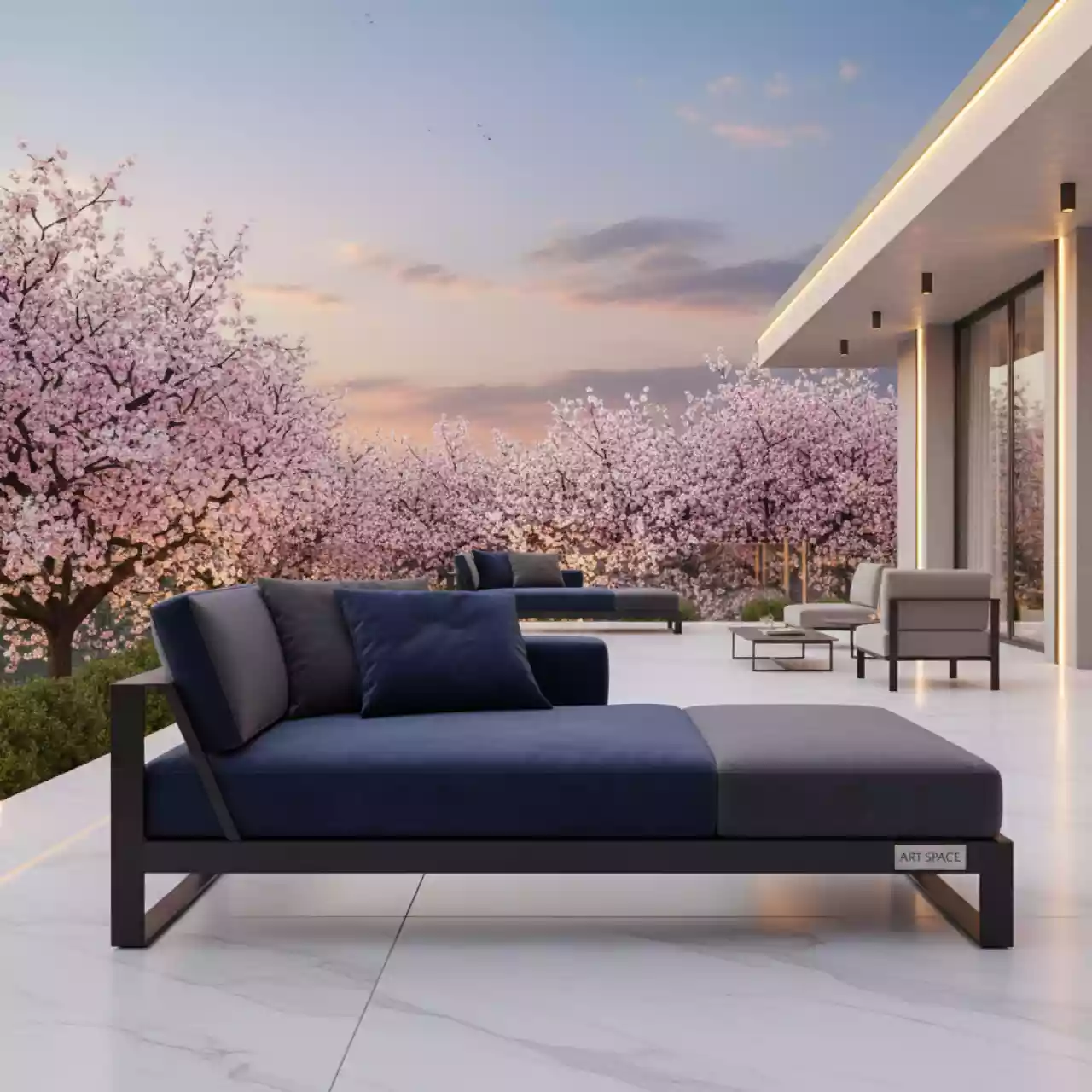 Аренда Лежак с правым подлокотником на вилле «Анна» — ART SPACE