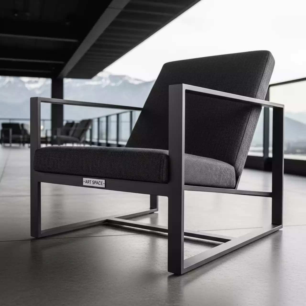 Аренда Лежак Visby антрацит алюминий текстилен в ресторане «Высота 5642» — ART SPACE