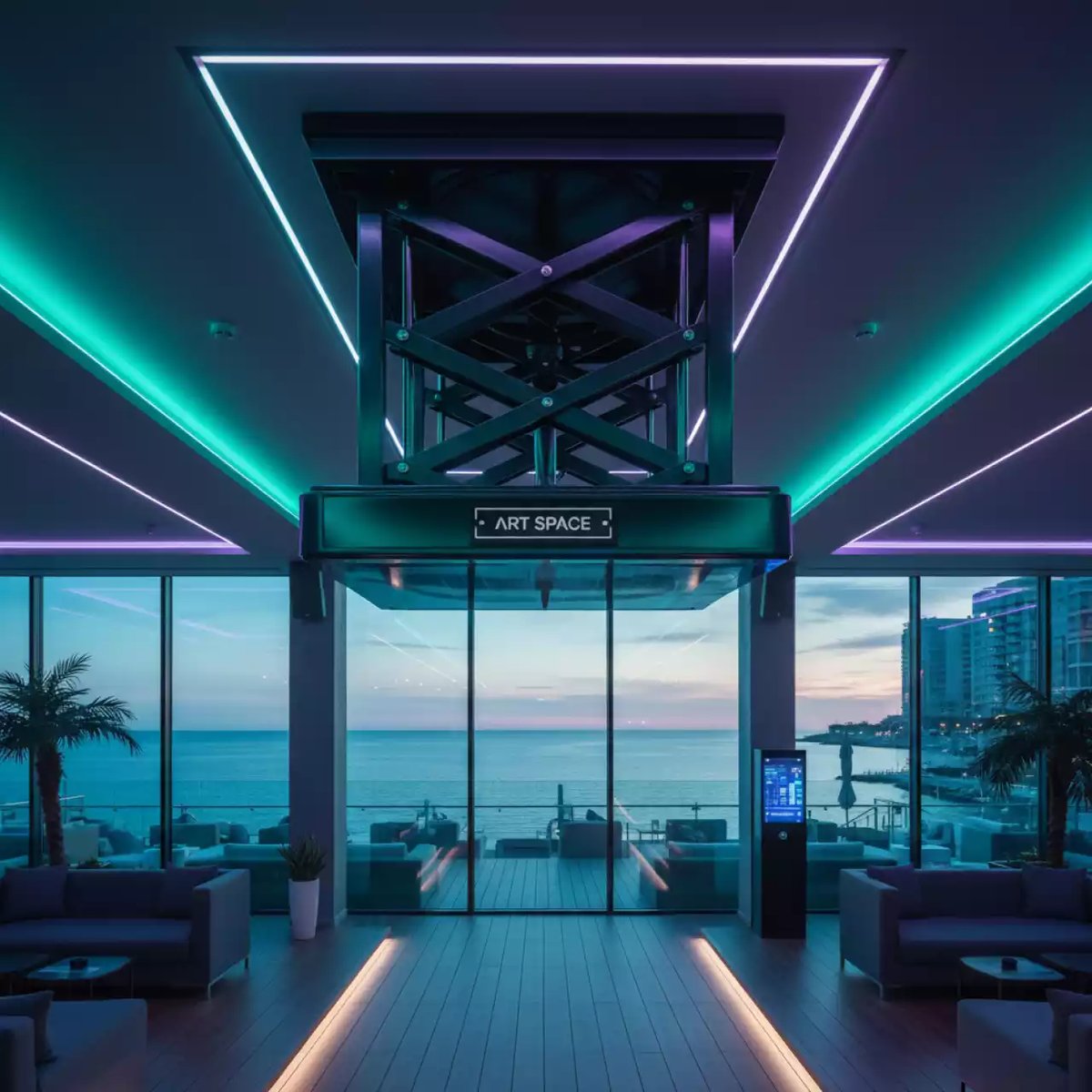 Аренда Лифт для проектора Sakura Cinema SOK SLJ2000 на пляжных клубах Хосты — ART SPACE