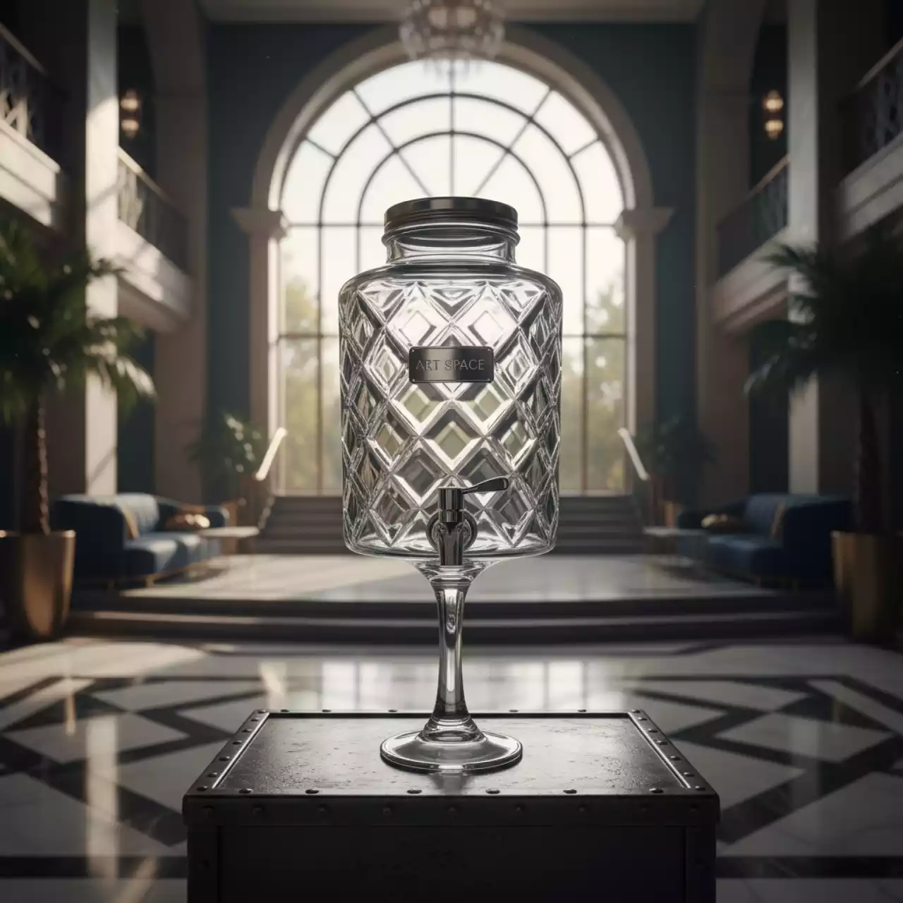 Аренда Лимонадник стеклянный на ножке Ромб 5 л 52 см в отеле Radisson Lazurnaya — ART SPACE