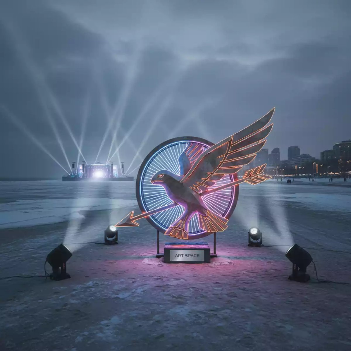 Аренда Логотип "Голодные игры" на пляже «Мандарин» — ART SPACE